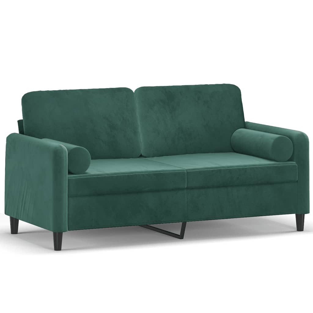 vidaXL Sofa 2-Sitzer-Sofa mit Zierkissen Dunkelgrün günstig online kaufen
