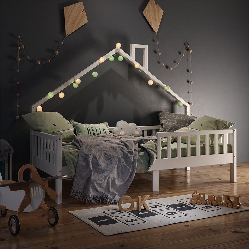 VitaliSpa® Hausbett Noemi, Weiß, 90x200 cm