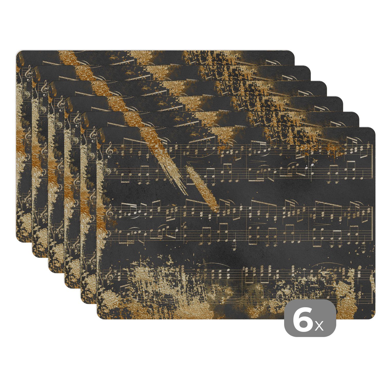Platzset Musik - Gold - Schwarz