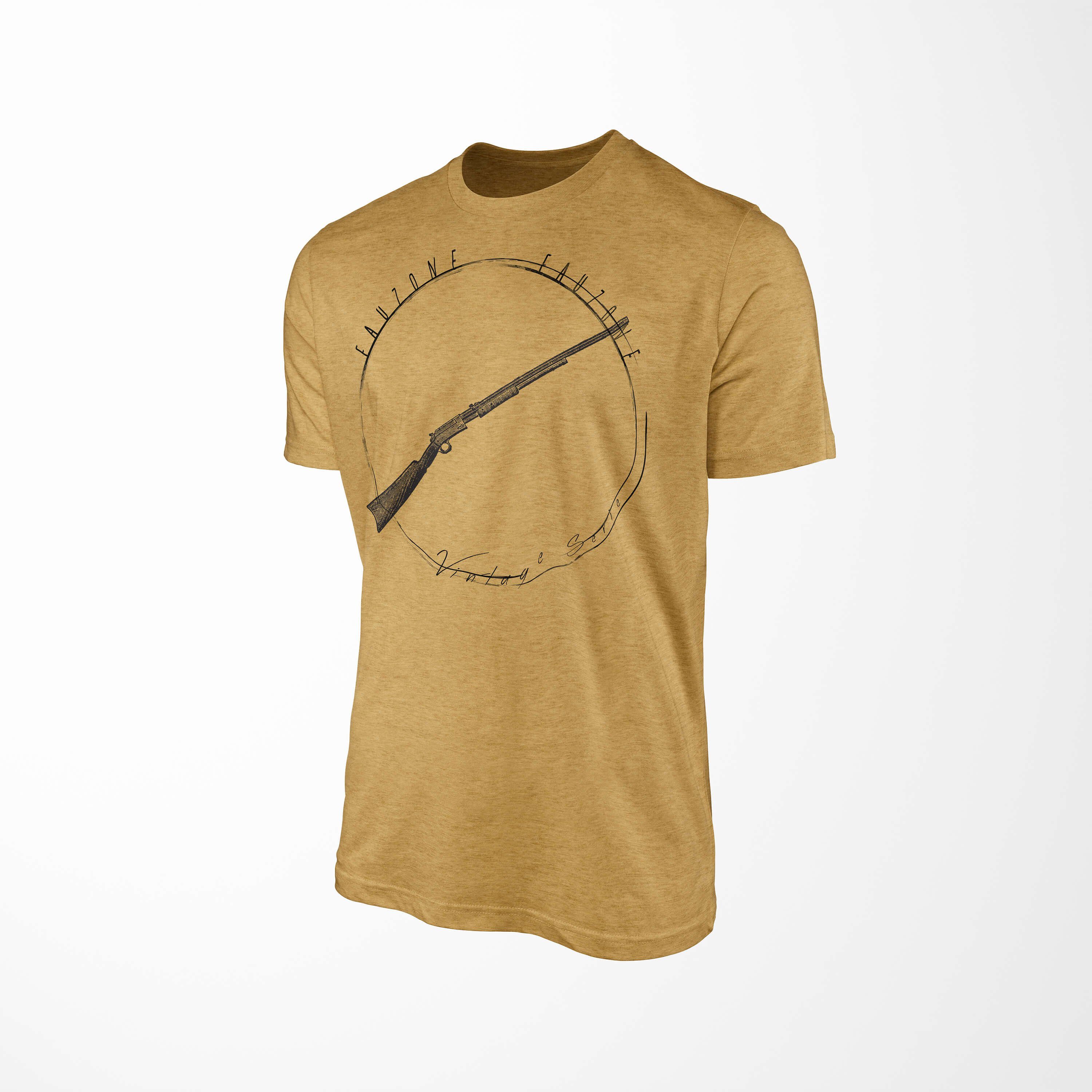 Herren T-Shirt Art T-Shirt Vintage Gold Antique Gewähr Sinus