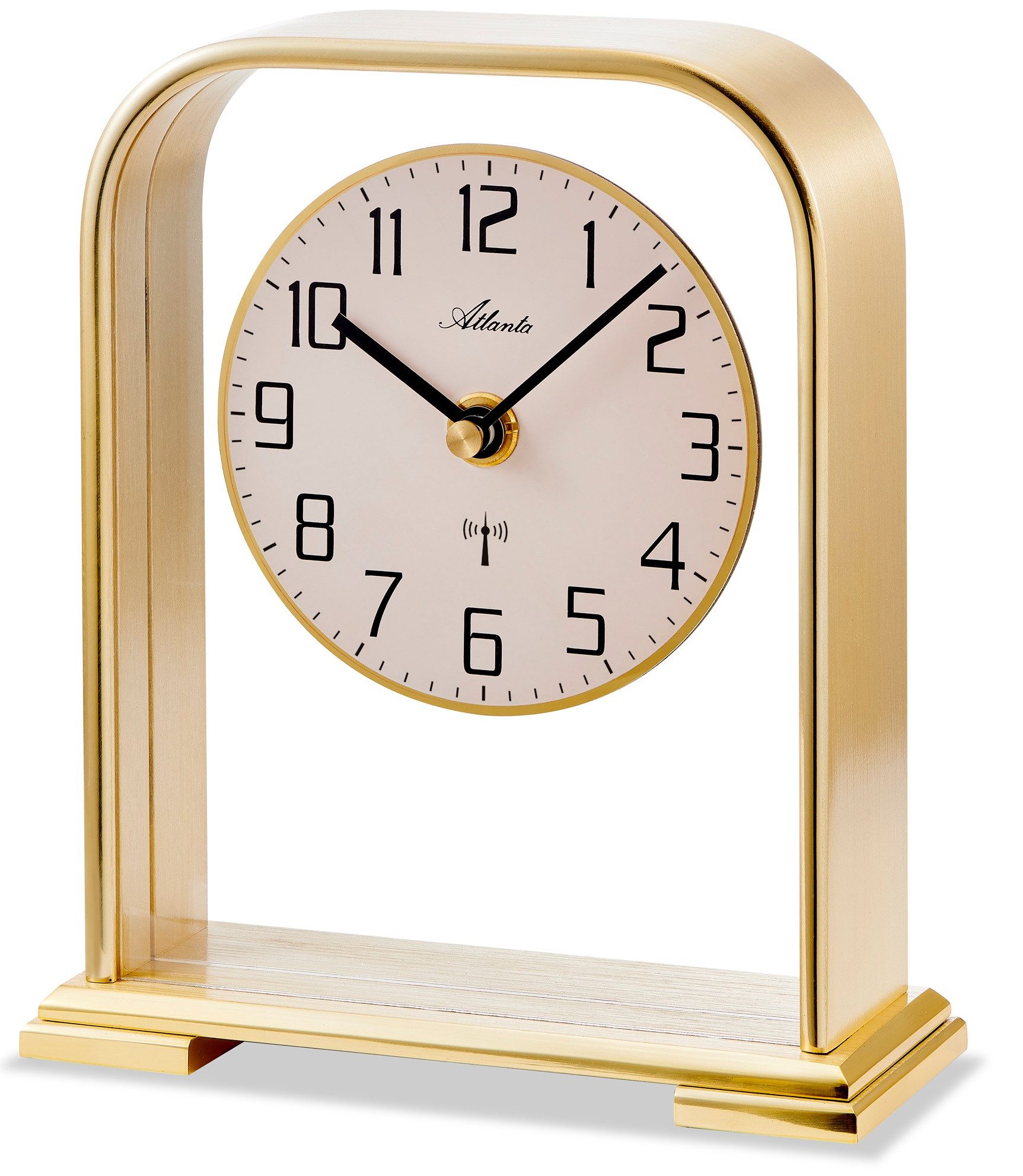 Atlanta Funktischuhr Metall Acryl Atlanta 3119 in gold- oder silberfarben 14 x 17cm schwebendes Zifferblatt