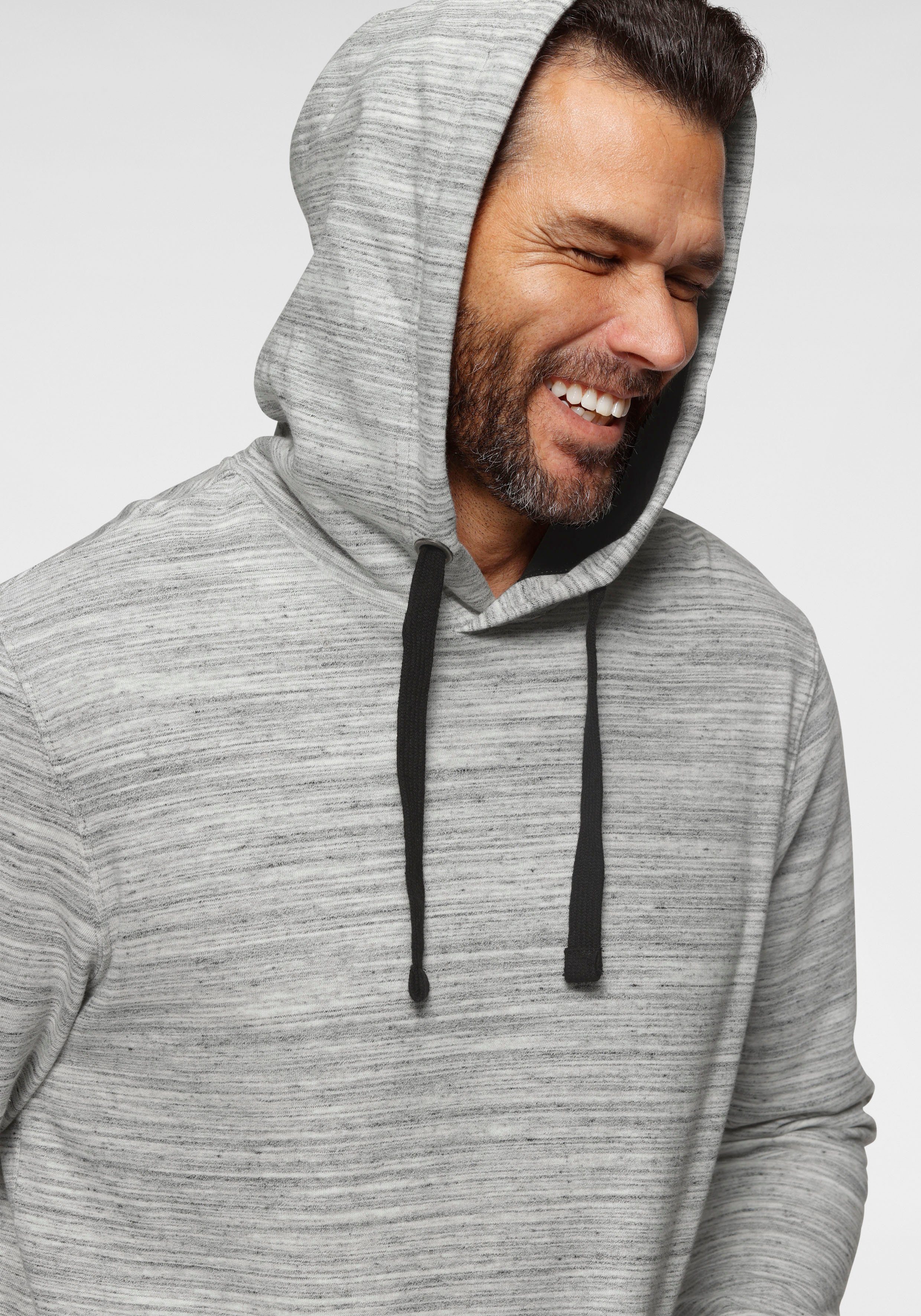 Man's World Kapuzensweatshirt Langarm, mit Rippbündchen, mit Kapuze und Kordelzügen