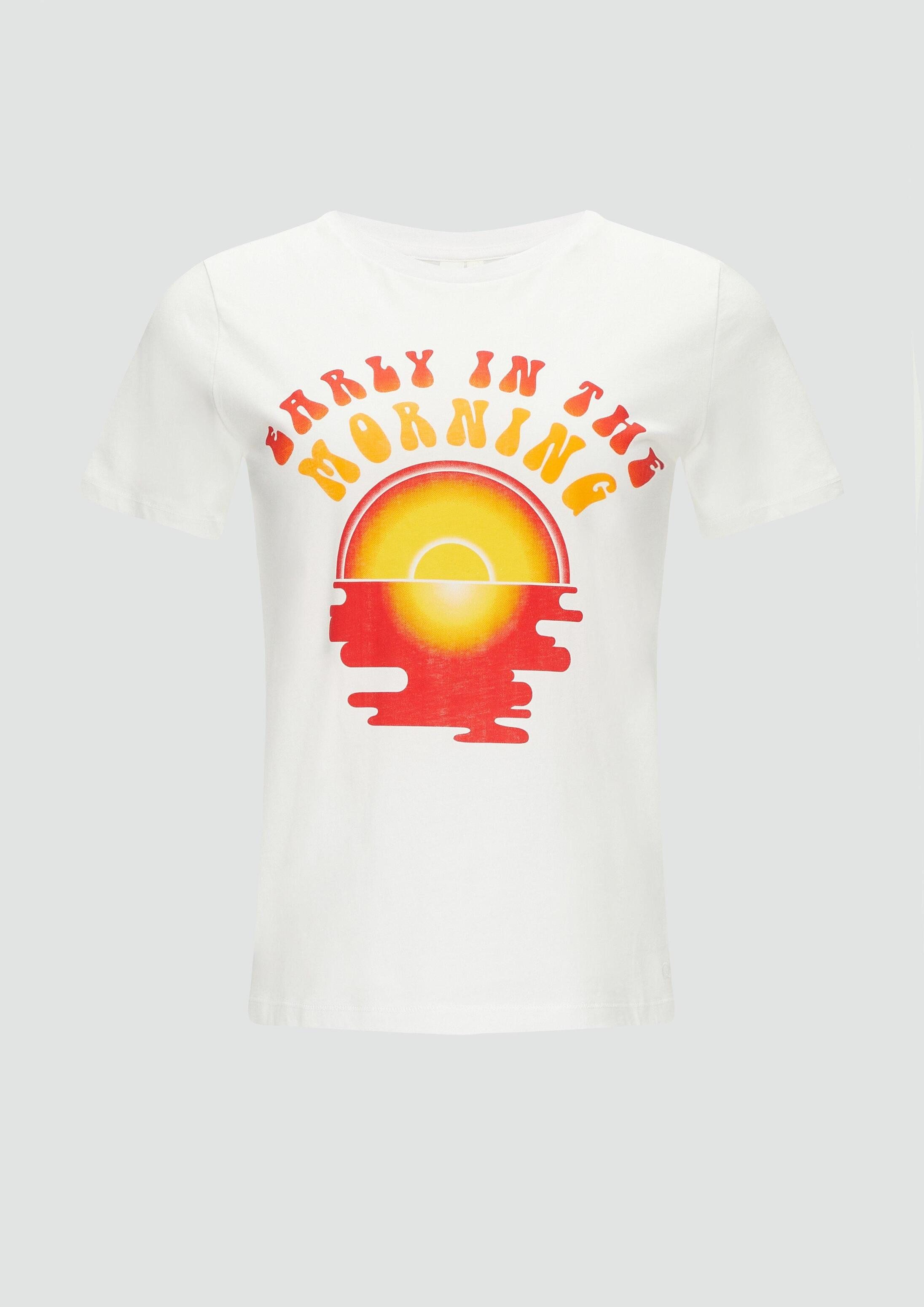 QS Kurzarmshirt T-Shirt Jersey-T-Shirt im Relaxed Fit mit Frontprint