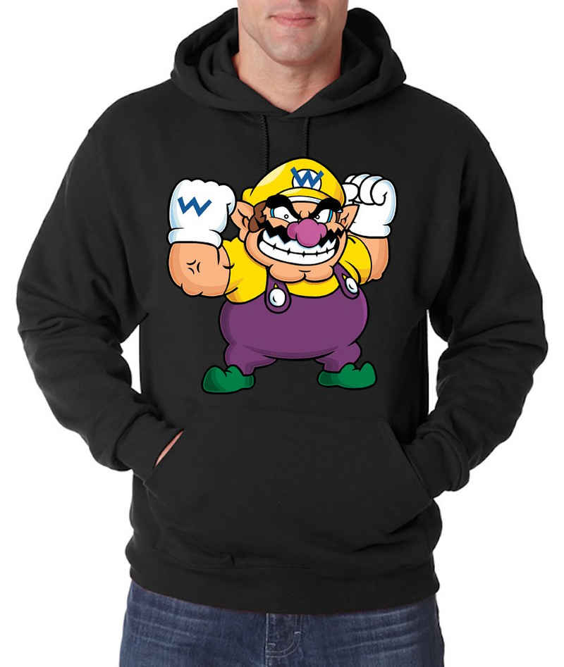 Youth Designz Kapuzenpullover Wario Herren Hoodie Pullover mit Retro Gaming Frontprint