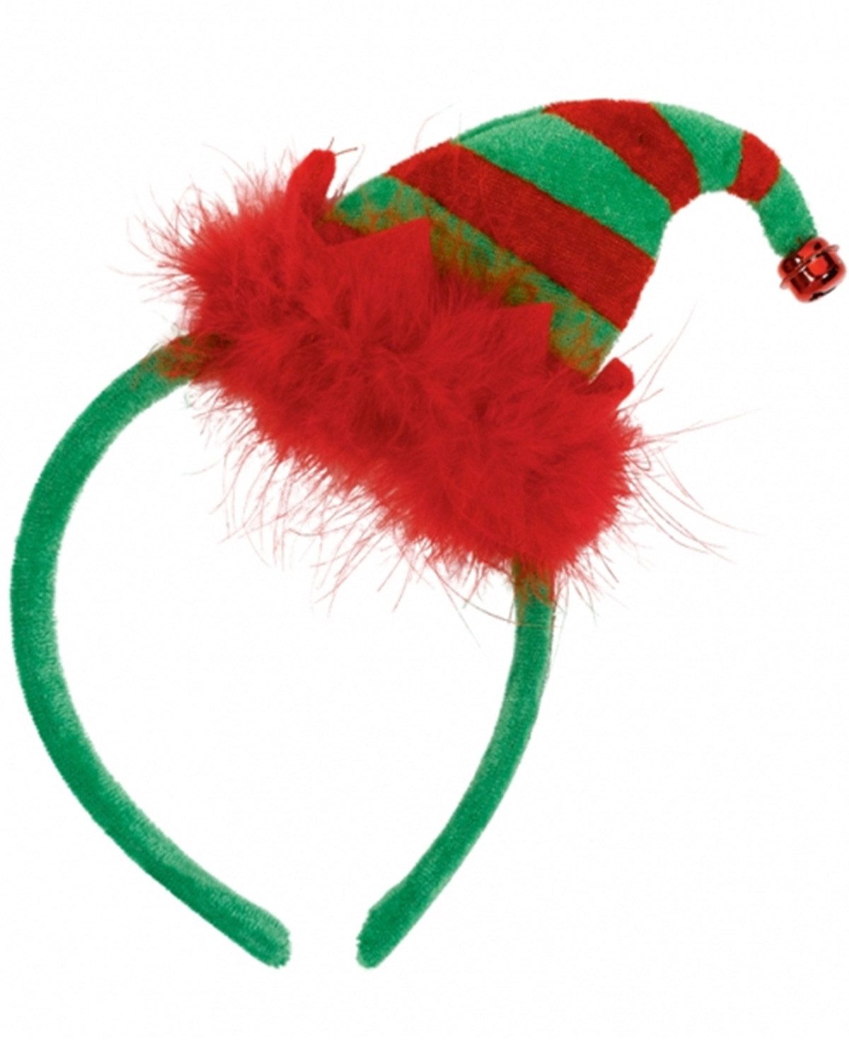 Kostüm Haarreif 'Weihnachtsmütze Elf' mit Glöckchen, Rot