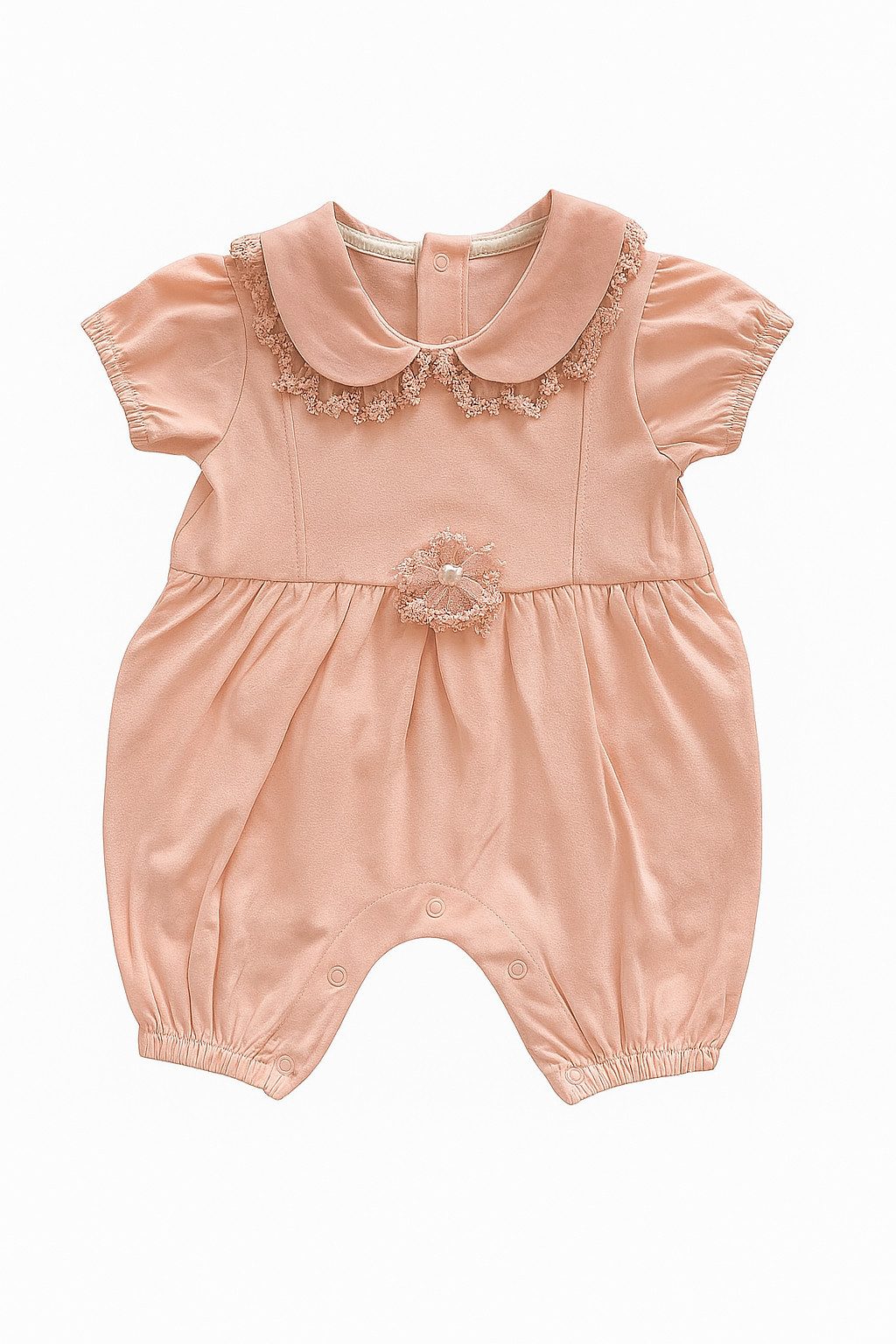 Strampler Baby Mädchen Strampler kurz, Rosa, 100% Baumwolle