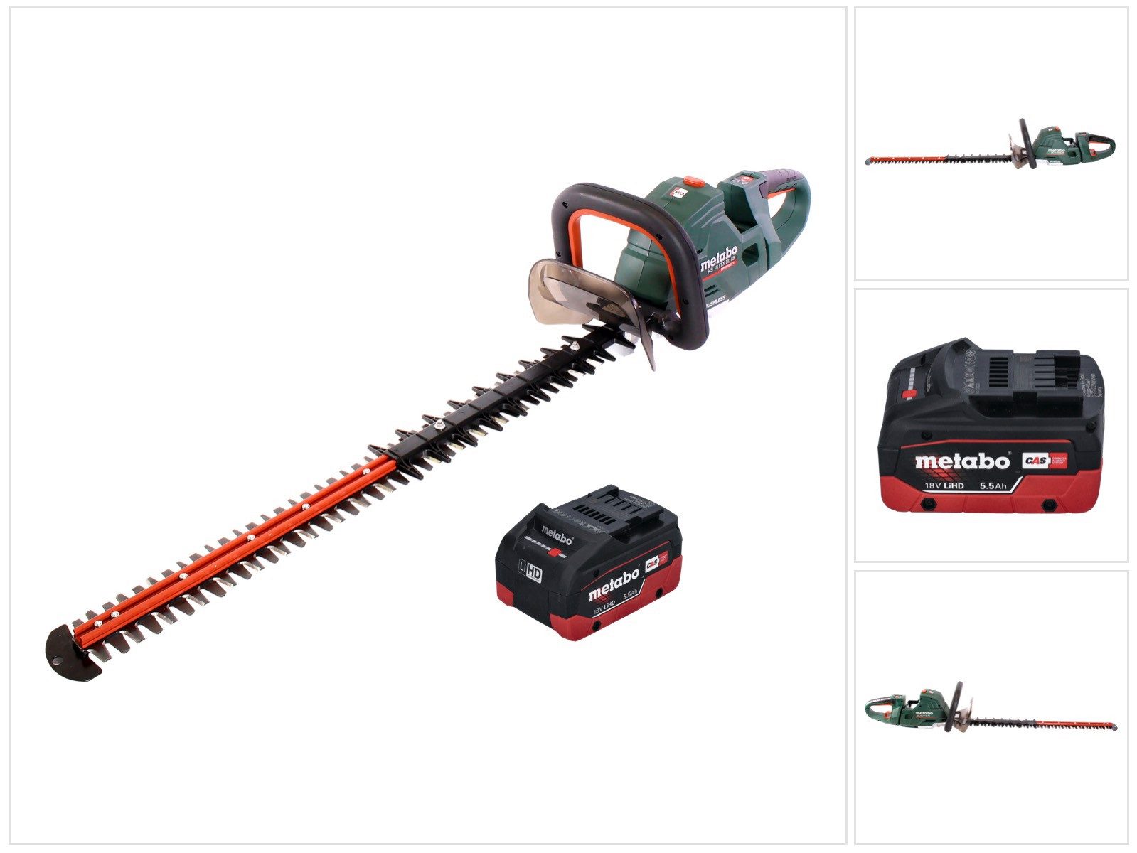 metabo Akku-Heckenschere HS 18 LTX BL 75 18 V 75 cm Brushless + 1x Akku 5,5 Ah - ohne Ladegerät