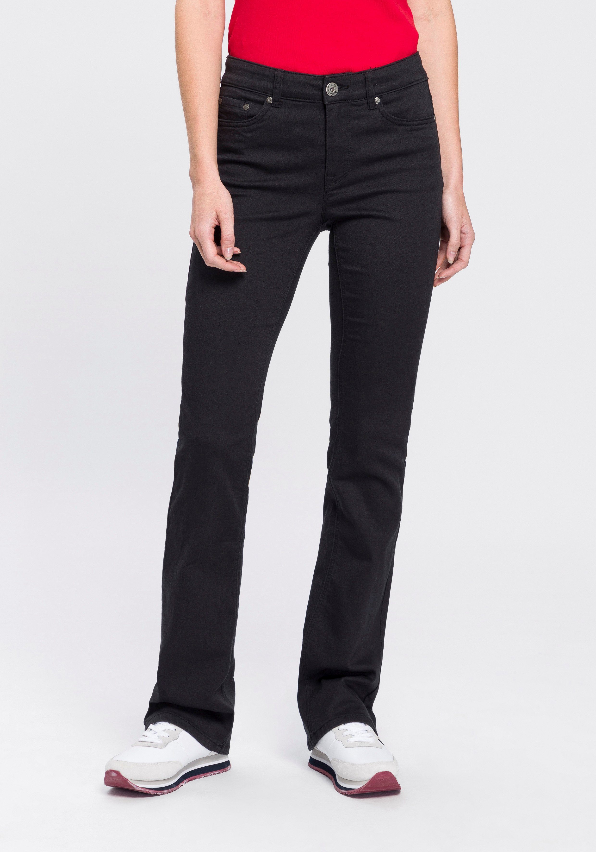 Arizona Bootcut-Jeans Shaping High Waist black