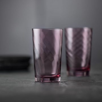 LYNGBY-GLAS Longdrinkglas Vienna Purple, Glas, 4er Set
