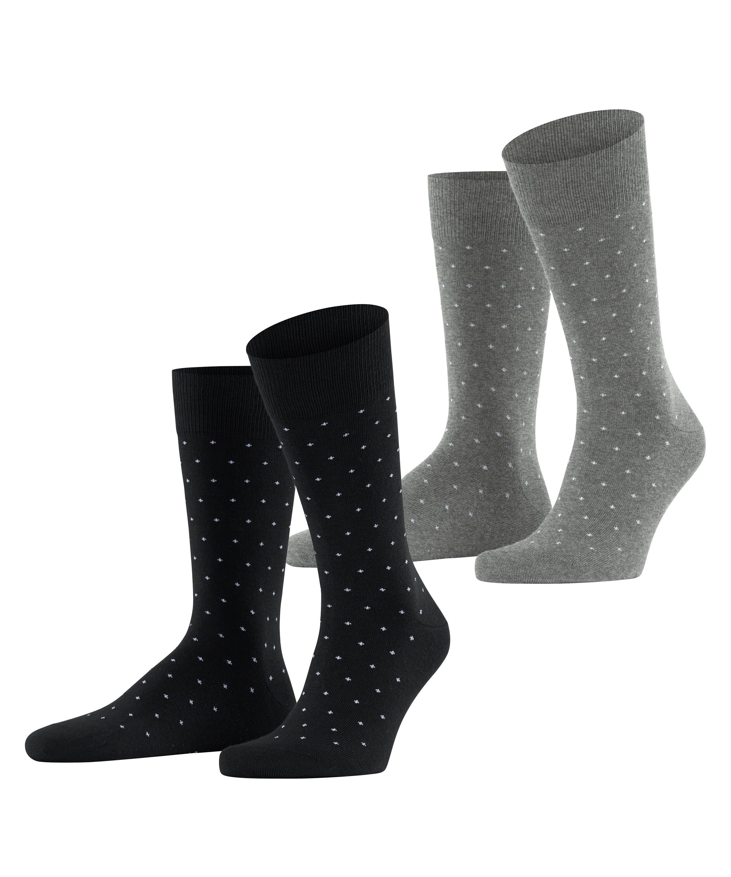 Esprit Socken Fine Dot (2 Paar) gepunktet, geripptes Bündchen, Baumwoll-Mix