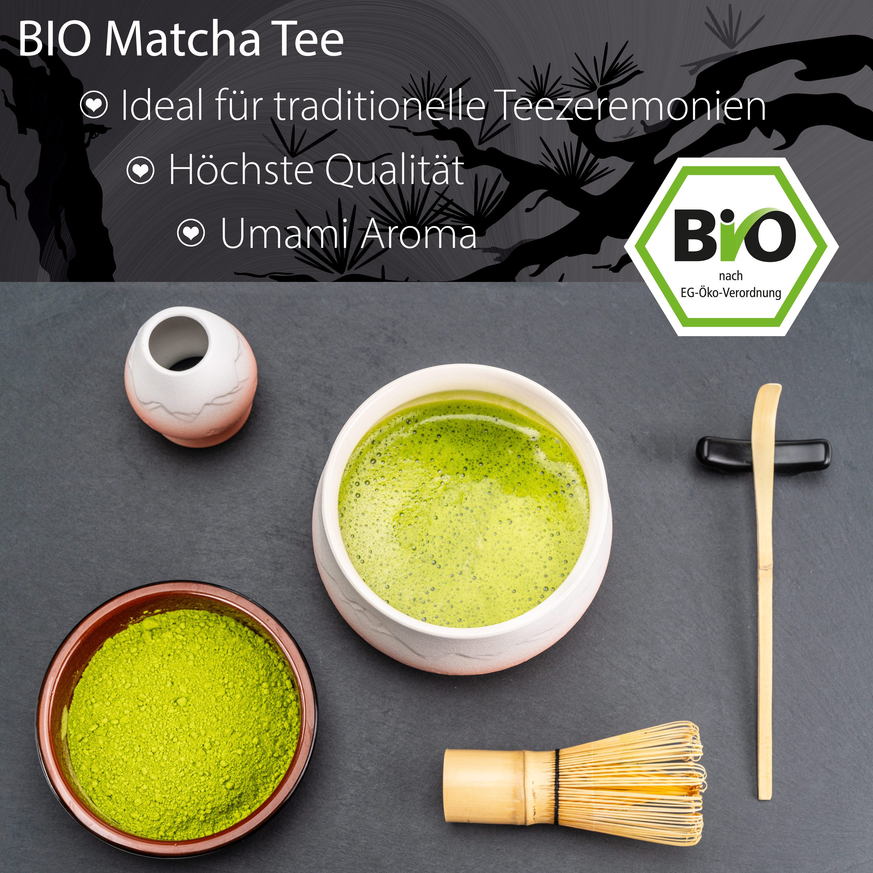 Kemes Tee Matcha Pulver BIO Qualität Ceremonial Grade 100 Gramm Matchapulver, BIO – Bild 2 von 5