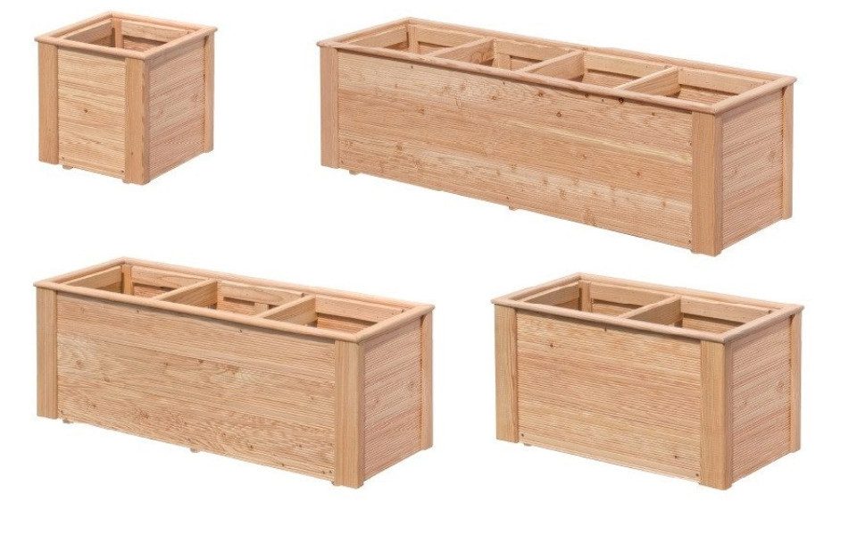 Gartenpirat Blumenkasten "Astrantia" Pflanzkastensystem Lärchenholz massiv Naturholz, 4 Größen:38×38-134×38cm(T=39cm), NaturHolz, Wandprofil20×120