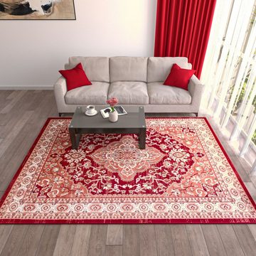 Orientteppich Oriente Teppich - Traditioneller Teppich Orient Rot, Mazovia, 120 x 170 cm, Geeignet für Fußbodenheizung, Pflegeleicht, Wohnzimmerteppich