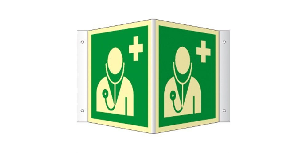Thumbnail - König Werbeanlagen Hinweisschild Winkelschild Arzt, Symbolschild, ISO 7010