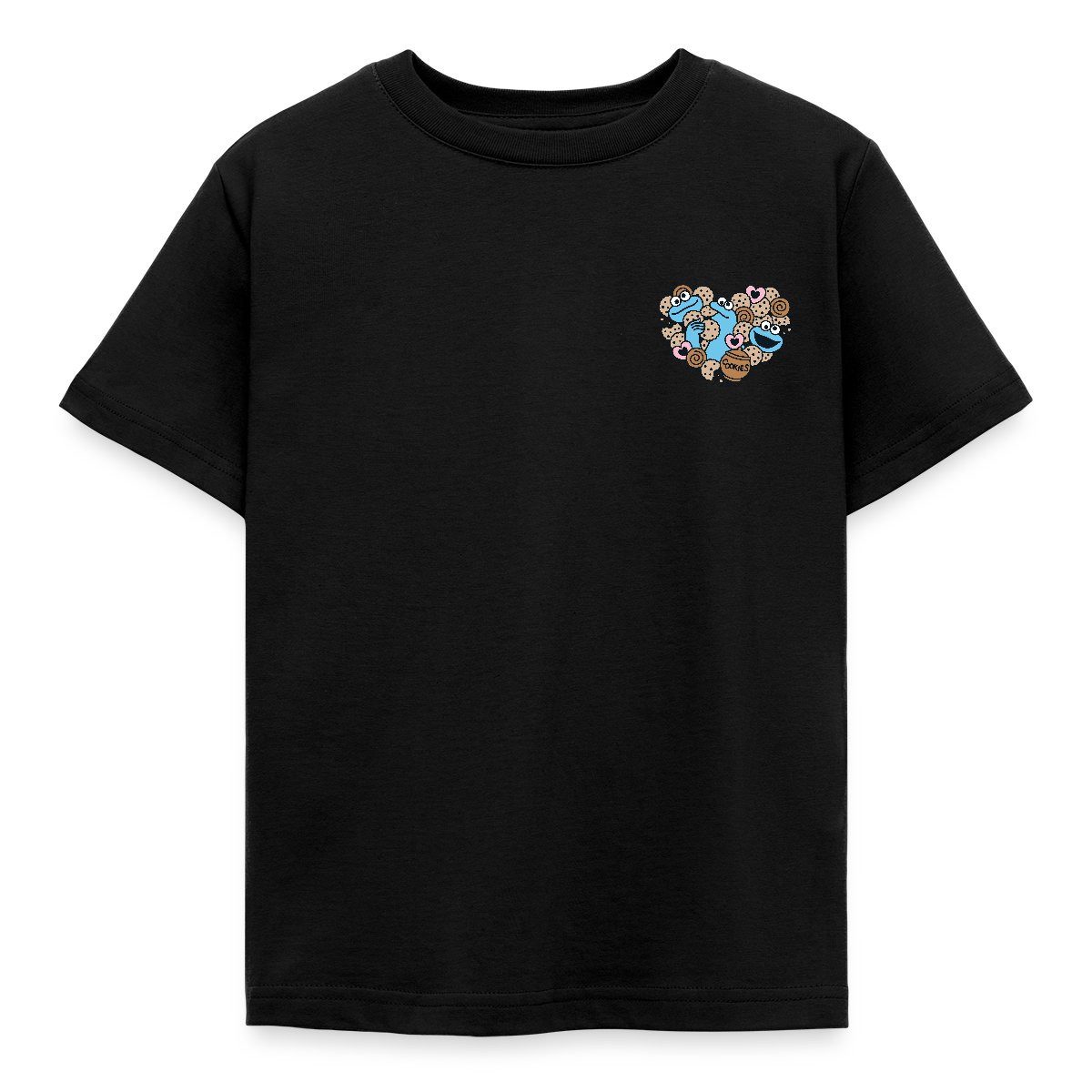 T-Shirt Sesamstraße Design Herz Mit Krümelmonster Kinder T-Shirt