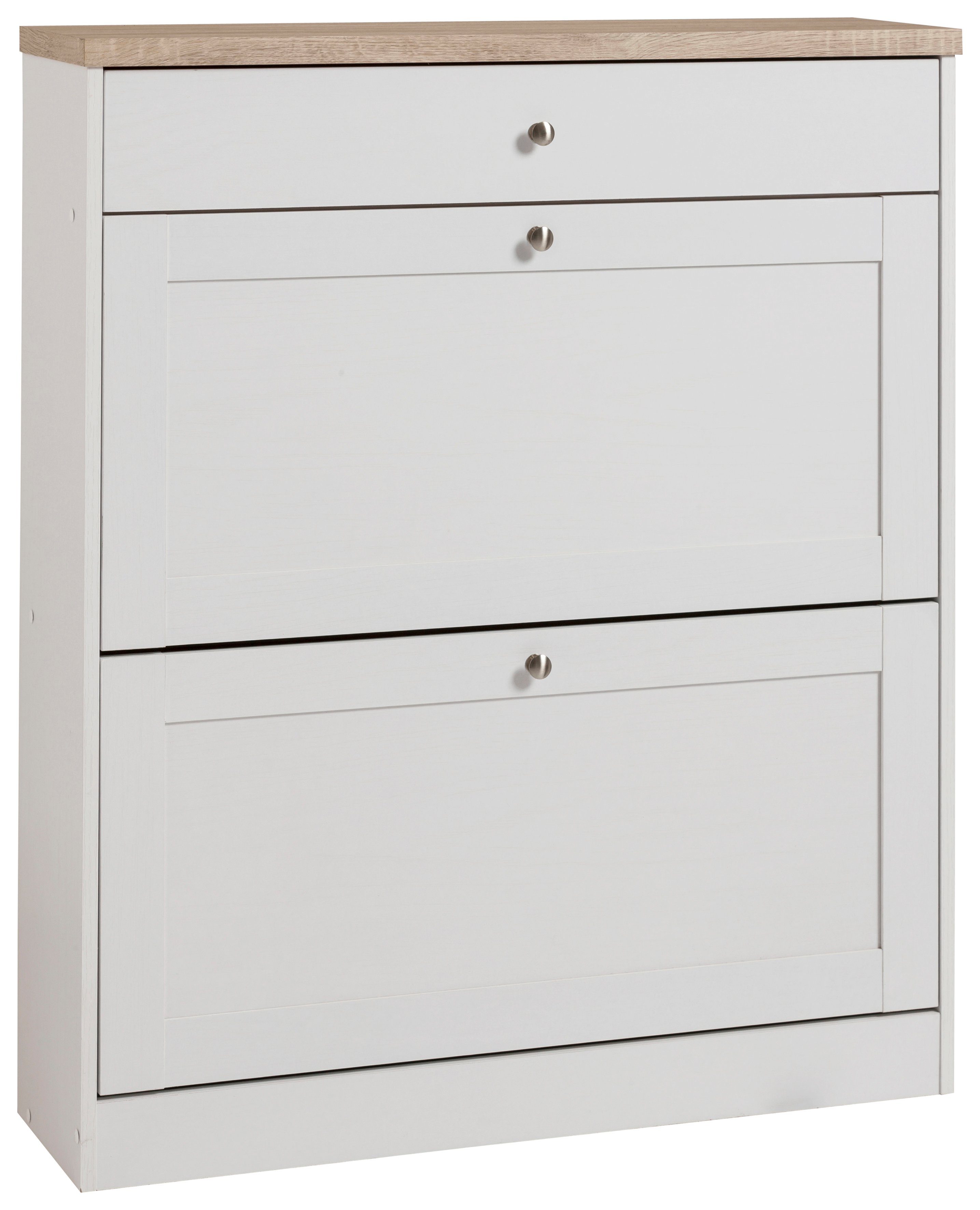 OTTO home Schuhschrank Heide Breite 90cm, mit Schubkasten, 2 Klappen und Facettenfront, Höhe 103cm