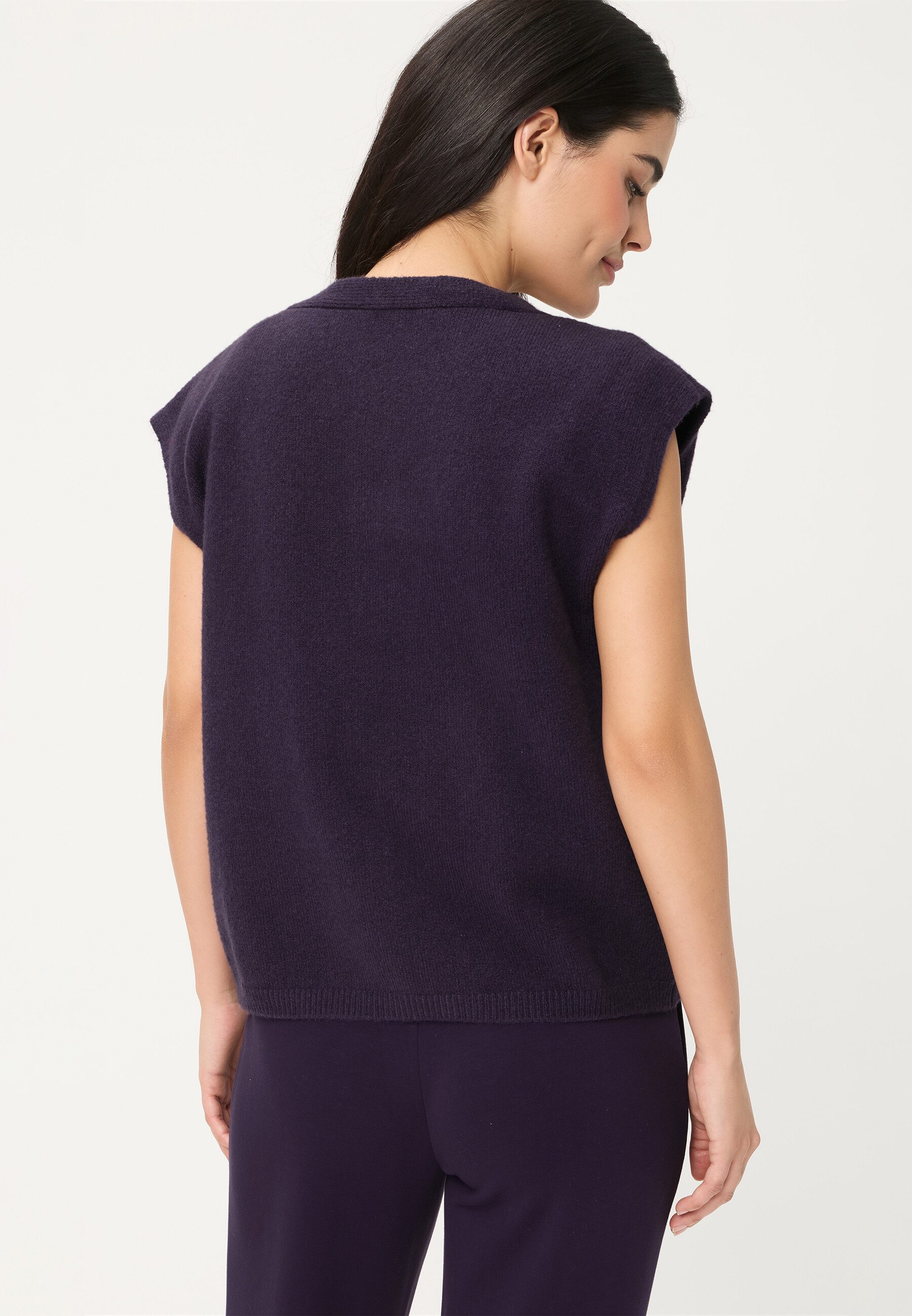 Olsen Strickpullover Weste mit V-Ausschnitt und Knopfleiste