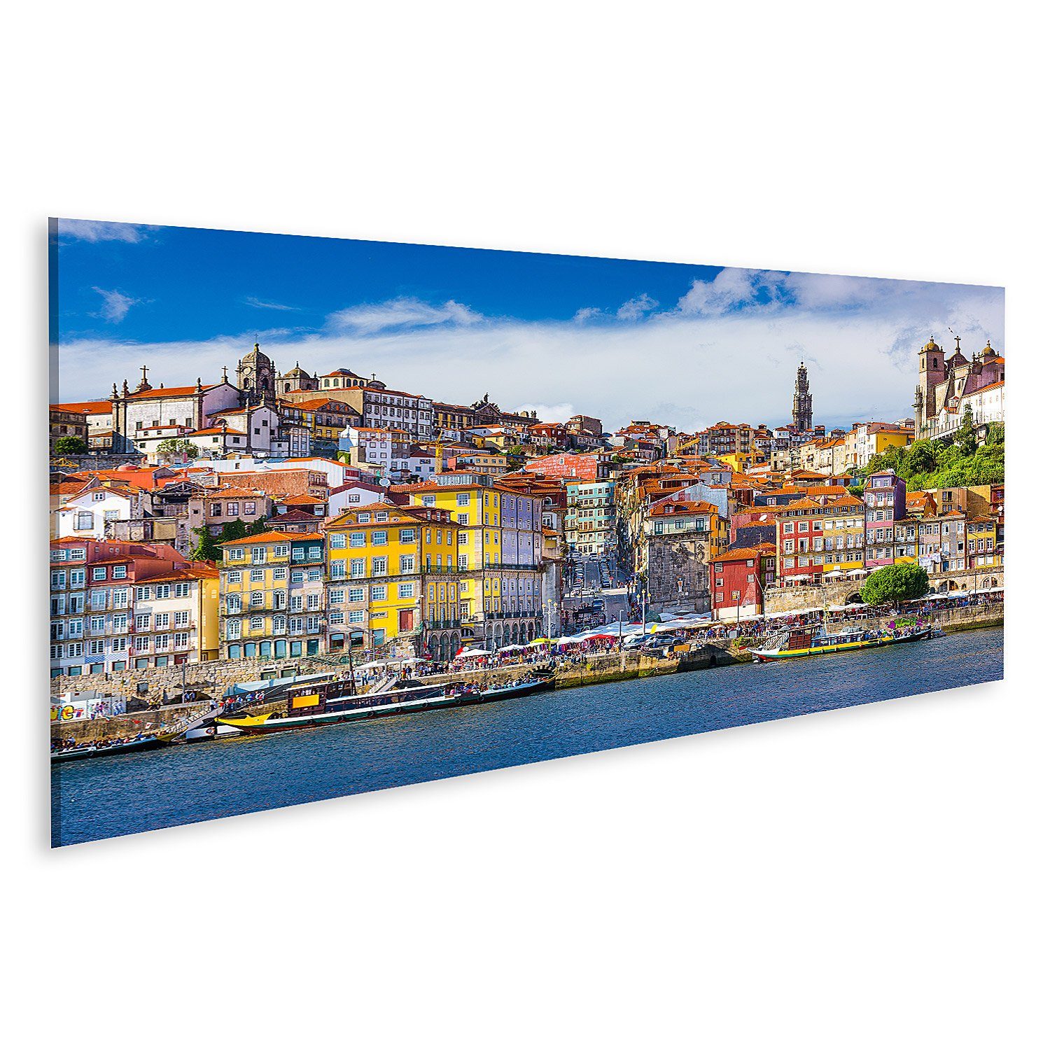 Leinwandbild Bild auf Leinwand Skyline der Altstadt von der anderen Seite des Fluss