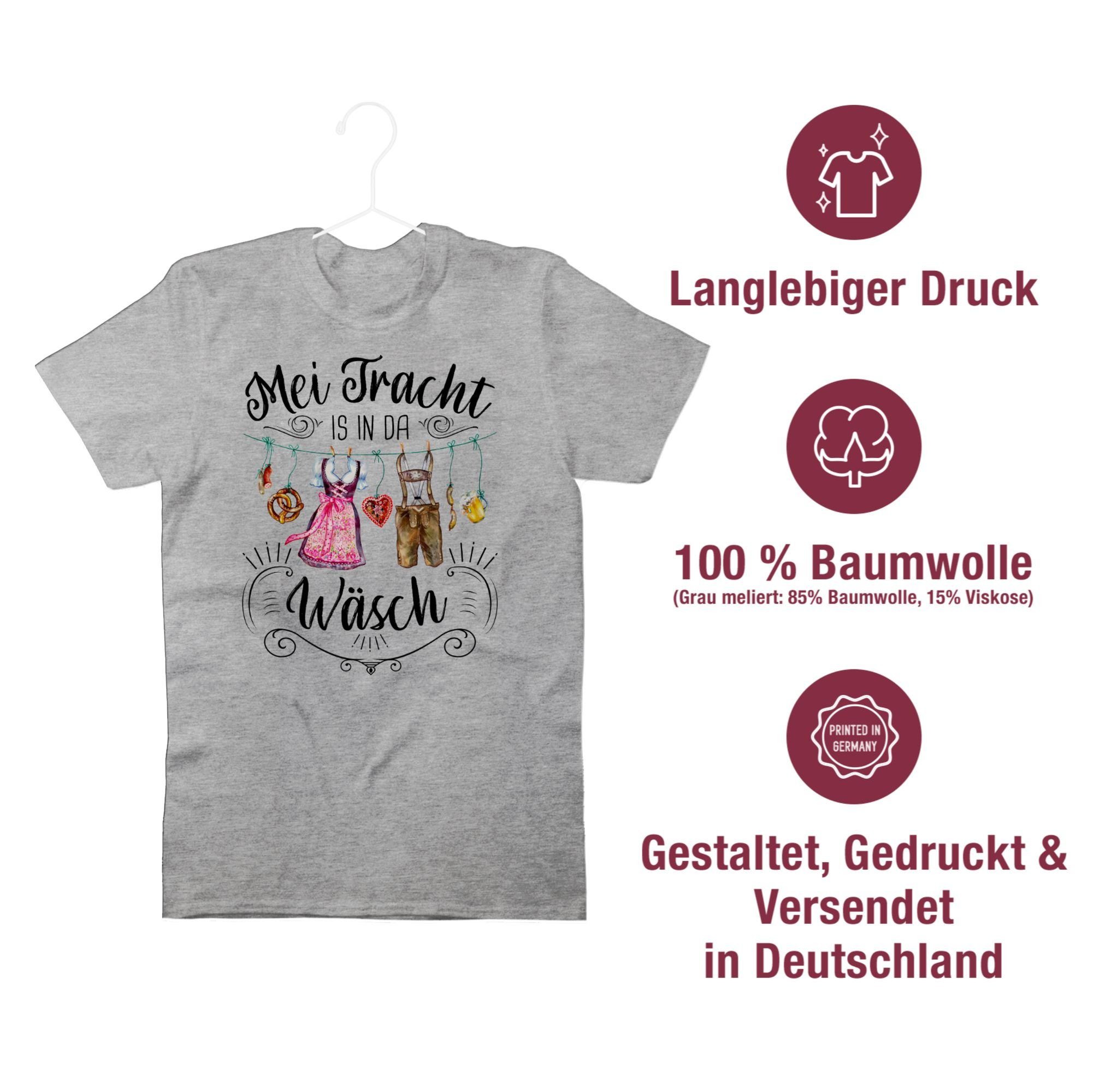Shirtracer T-Shirt Mei Tracht is in da Wäsch Mode für Oktoberfest Herren