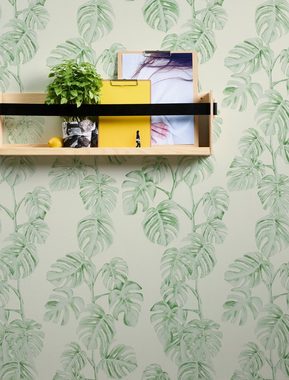 A.S. Création Vliestapete Greenery mit Palmenprint in Dschungel Optik, strukturiert, floral, Palmentapete Tapete Dschungel