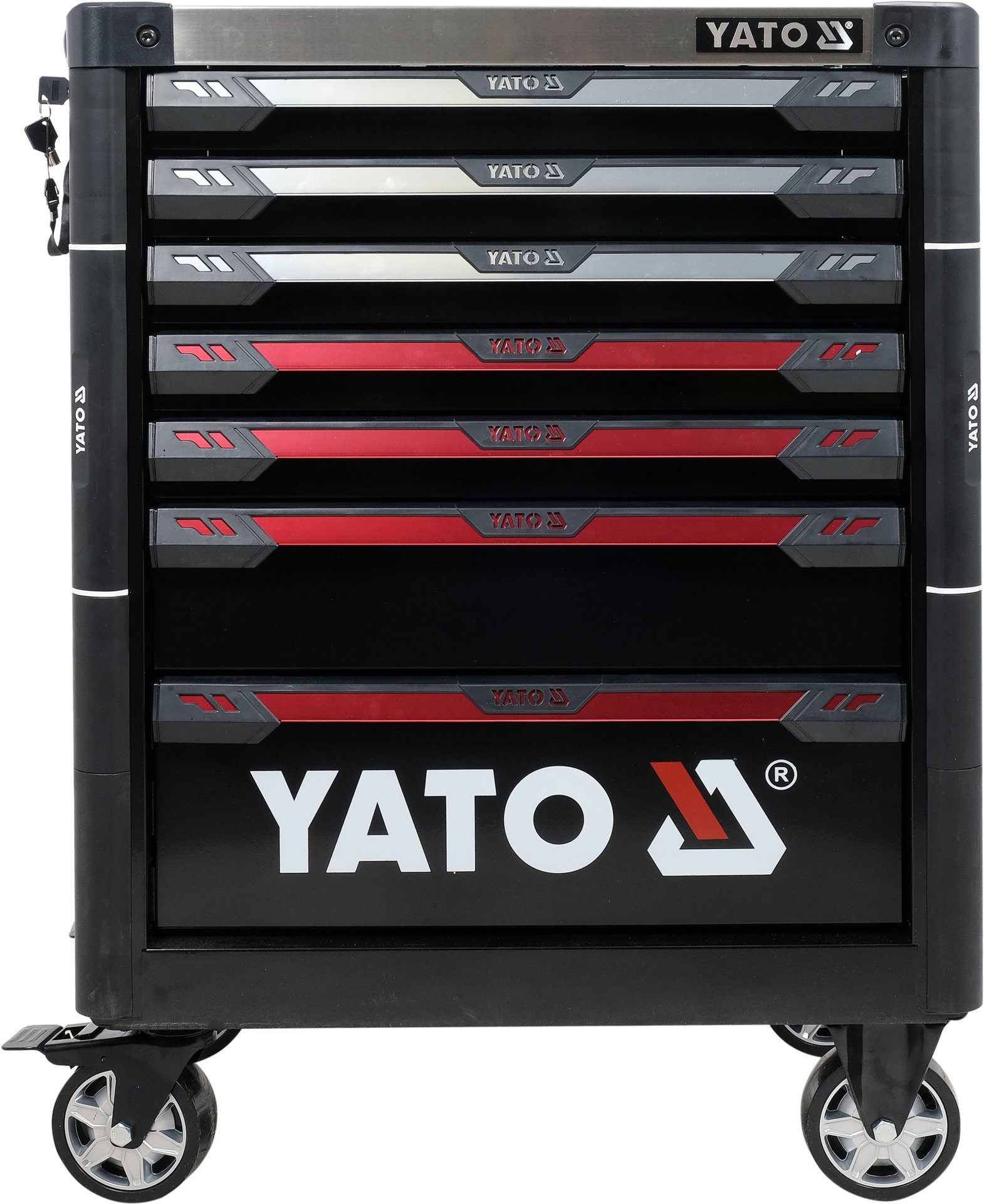 Yato Werkstattwagen Werkstattwagen 977x725x480mm inkl. Werkzeug 157-teilig, Stabil
