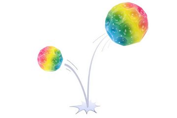ELLUG Spielball 3er Set Springball, Moonball in Regenbogenfarben Ø7cm, mit hohen Sprüngen