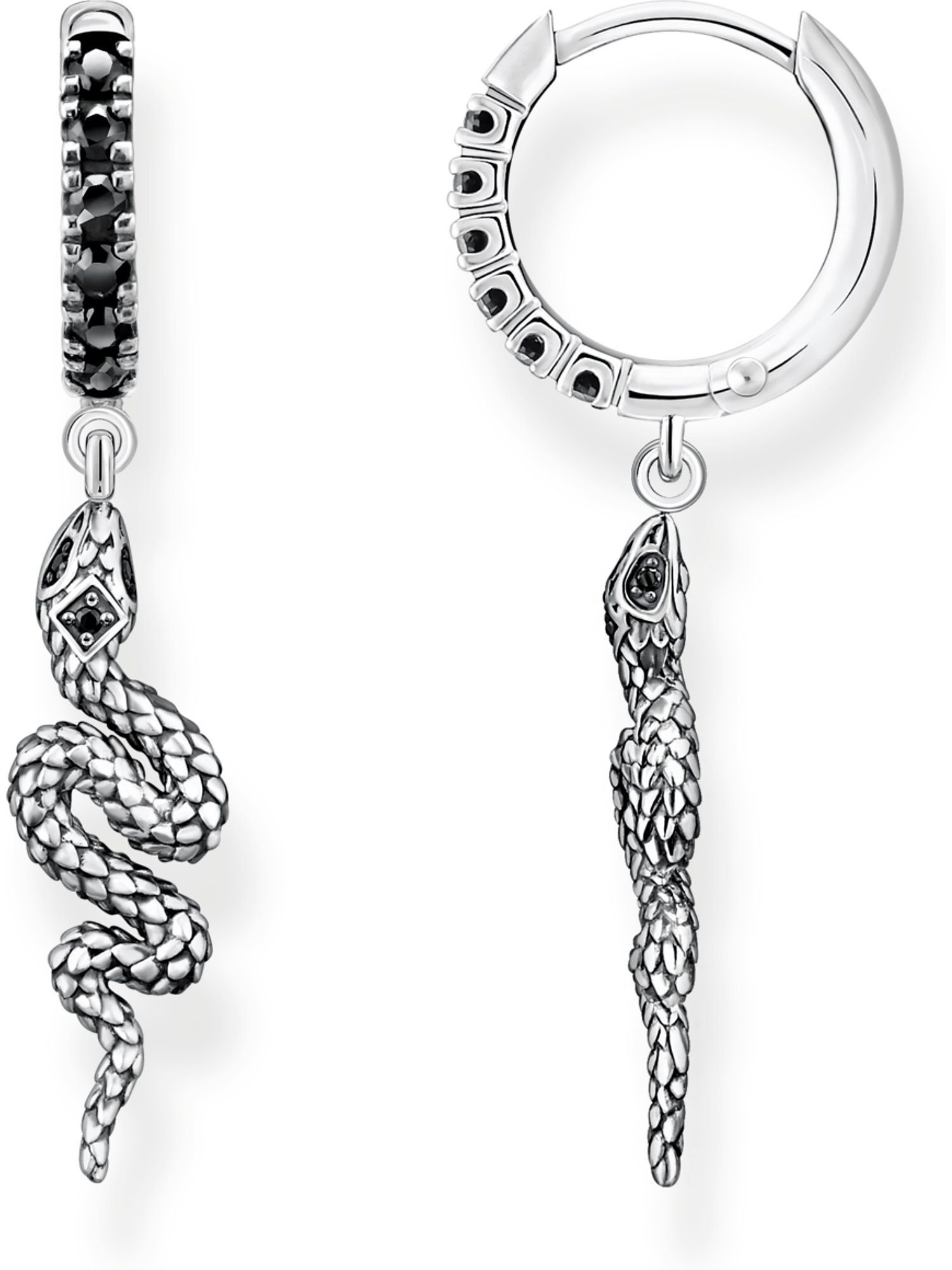 THOMAS SABO Paar Creolen Thomas Sabo Unisex-Creolen 925er Silber Zirkonia (Paar), Rebel at heart