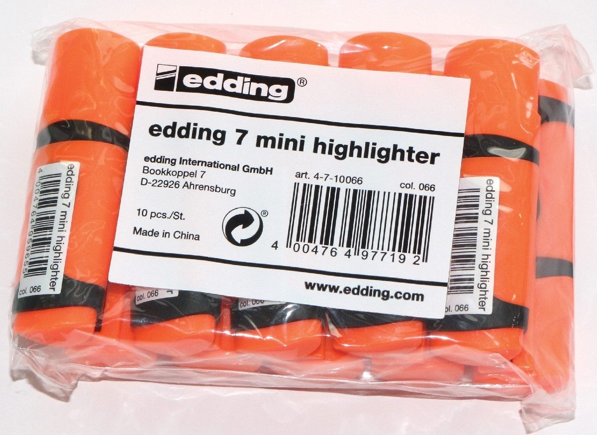 edding Marker Textmarker edding 7 mini highlighter 1-3 mm VE=10 Stück Polybeutel neo