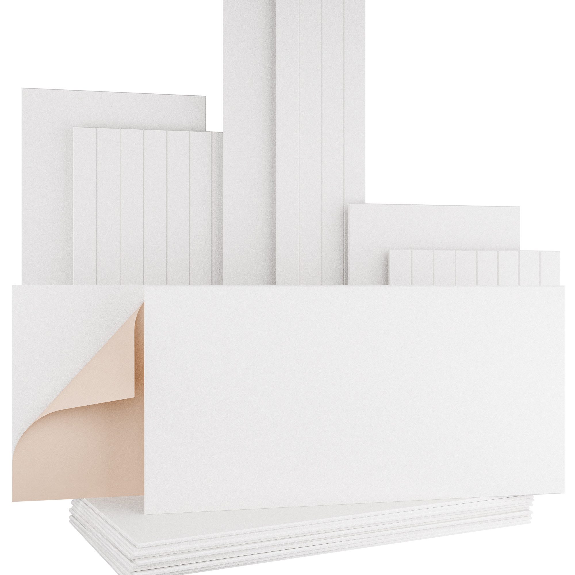 AKUSTIKO Schallschutzpaneel, (Selbstklebend 120x60cm - 20 Stück Weiß Akustik Wandpaneele Schallschutz & Raumakustik Panels Filz 9mm Hexim Decken- & Wandverkleidung Innenstruktur Modul (7.2m)