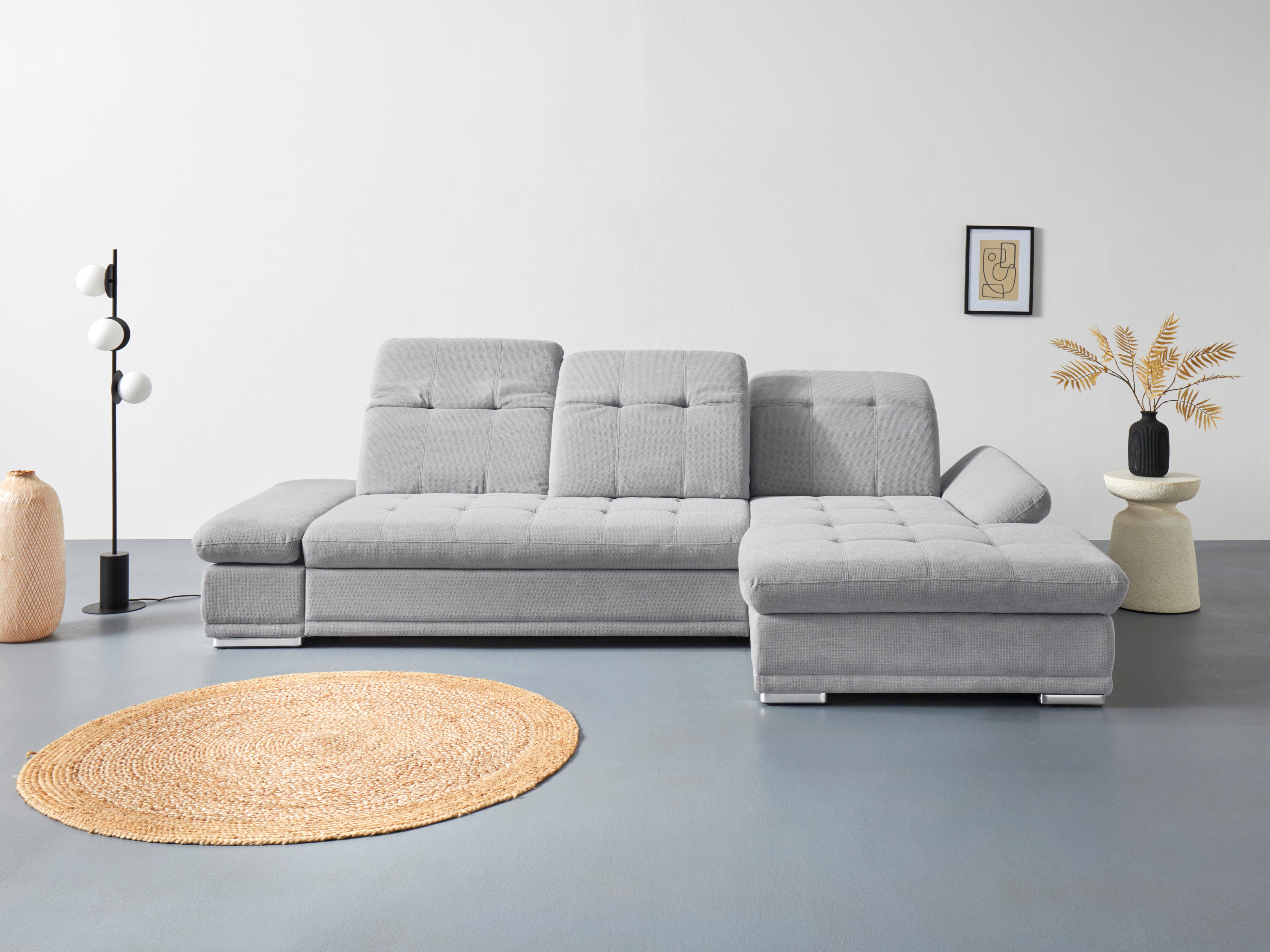 COTTA Ecksofa Holiday L-Form mit Sitztiefen-, Armteil- und Kopfteilverstellung, wahlweise mit Bettfunktion & Bettkasten