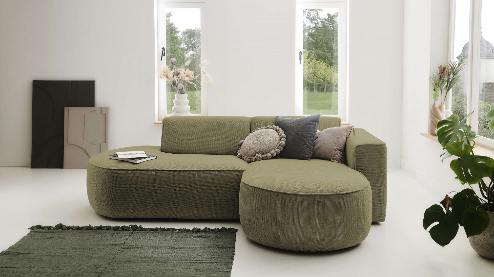 khaki Design Sofas, kompaktes Tisso, Ecksofa ansprechendes modernes, andas