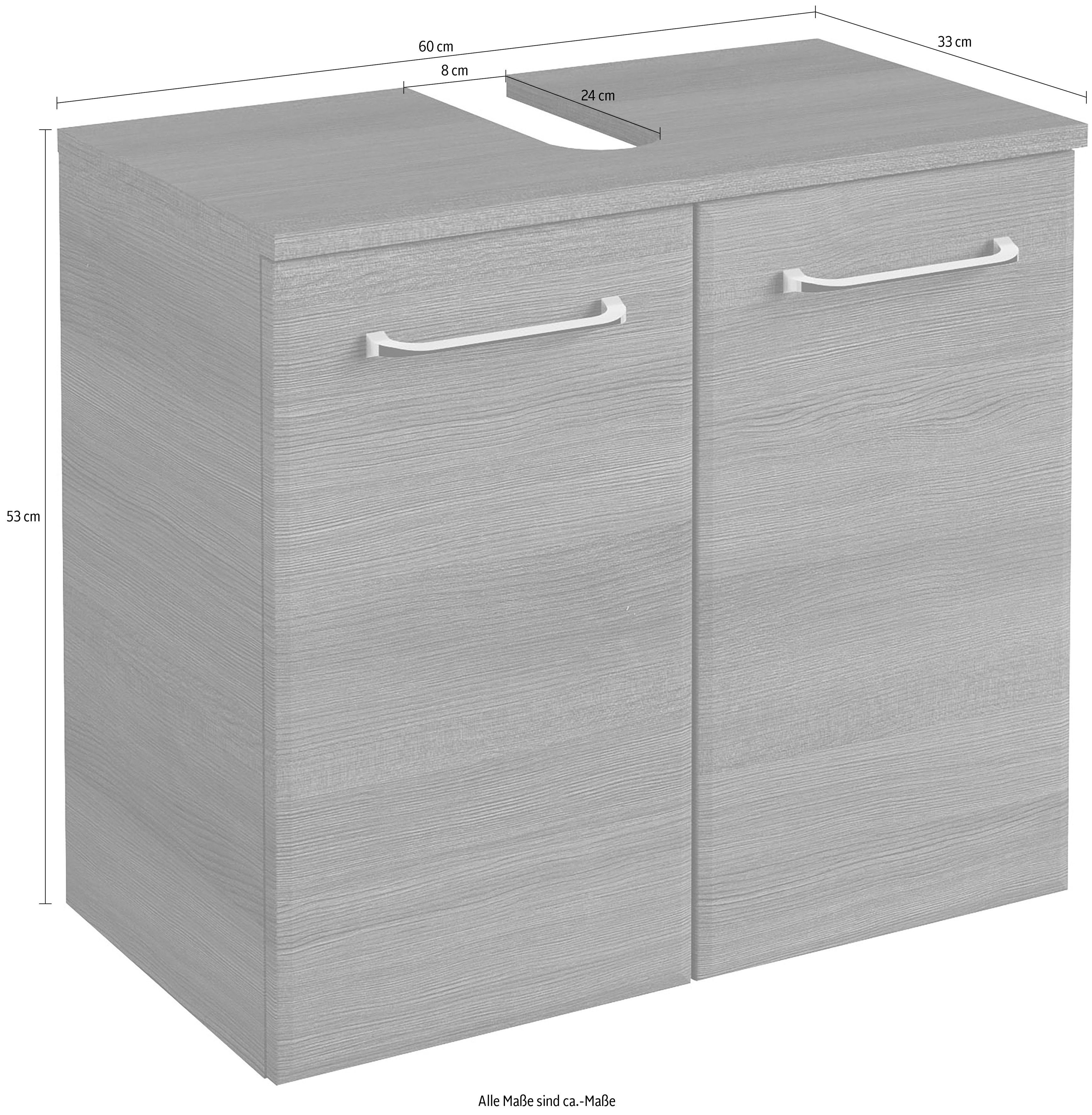 quer Graphit 53 Struktur cm, Quickset PELIPAL Türdämpfer Waschbeckenunterschrank cm, Breite Graphit/Graphit | 60 Höhe