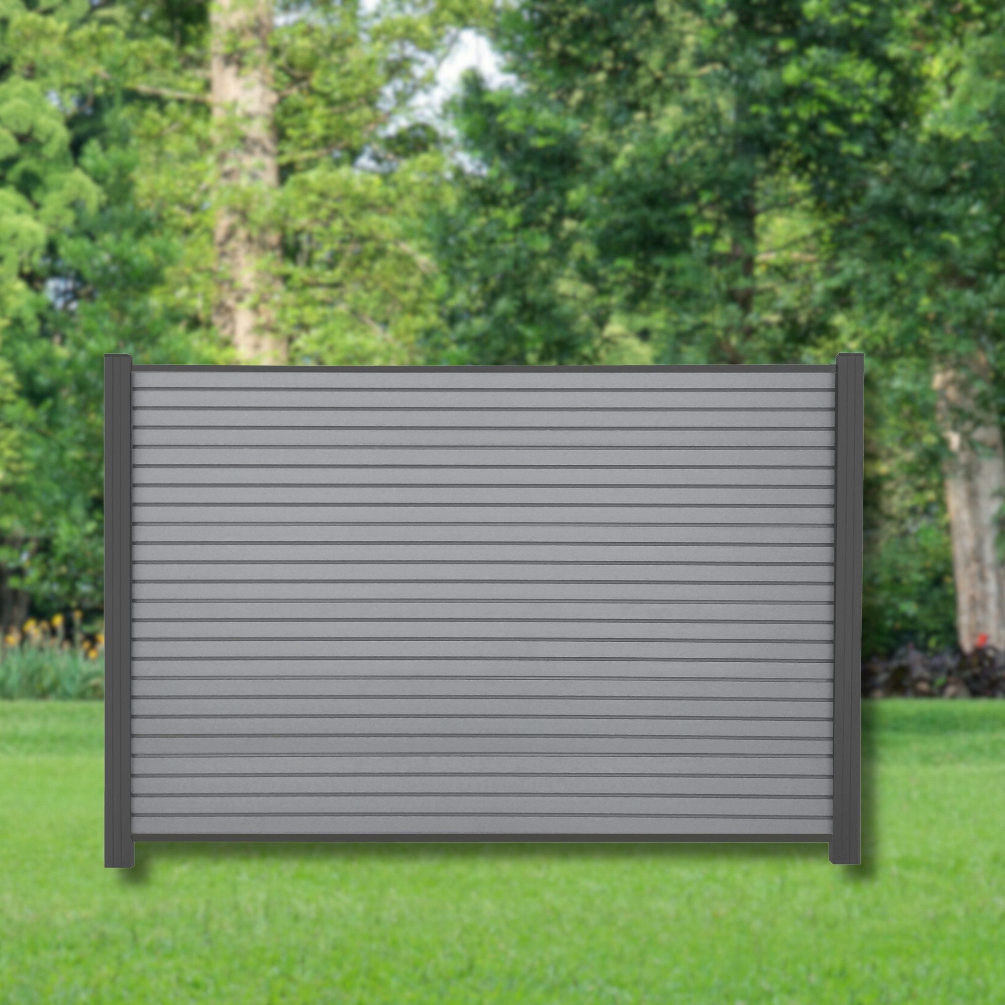 WPC Profi Zaun Sichtschutzzaun Sichtschutz Rhombus Anthrazit Komplettset 180x125 cm, (Komplettset, mit Start- und Abschlussleisten, Pfosten und Zubehör)