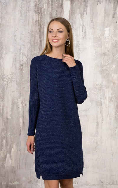 Passioni Strickkleid Strickkleid blau mit Glitzerdetails