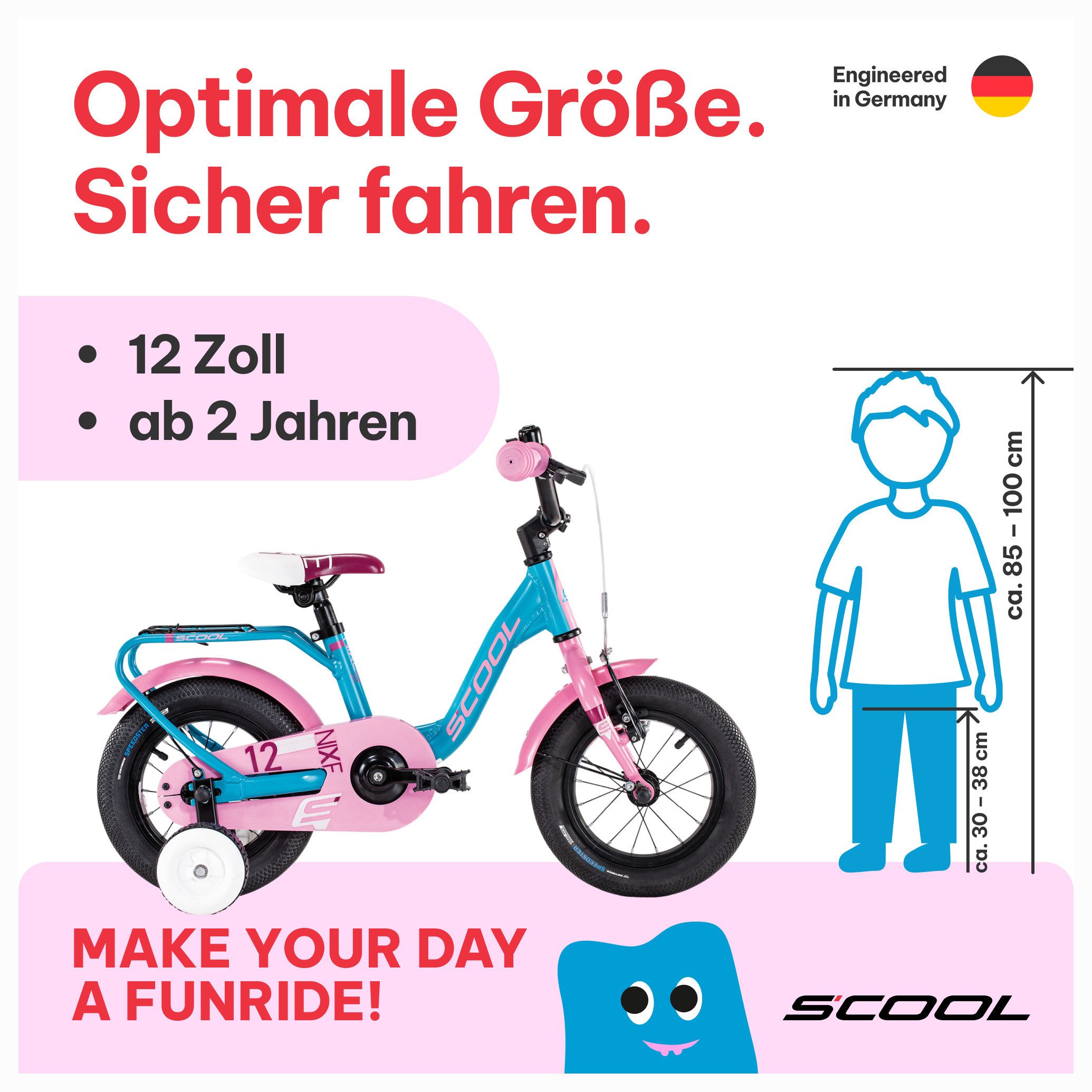 S’COOL Kinderfahrrad niXe 1-Gang, 12 / 16 / 18 Zoll
