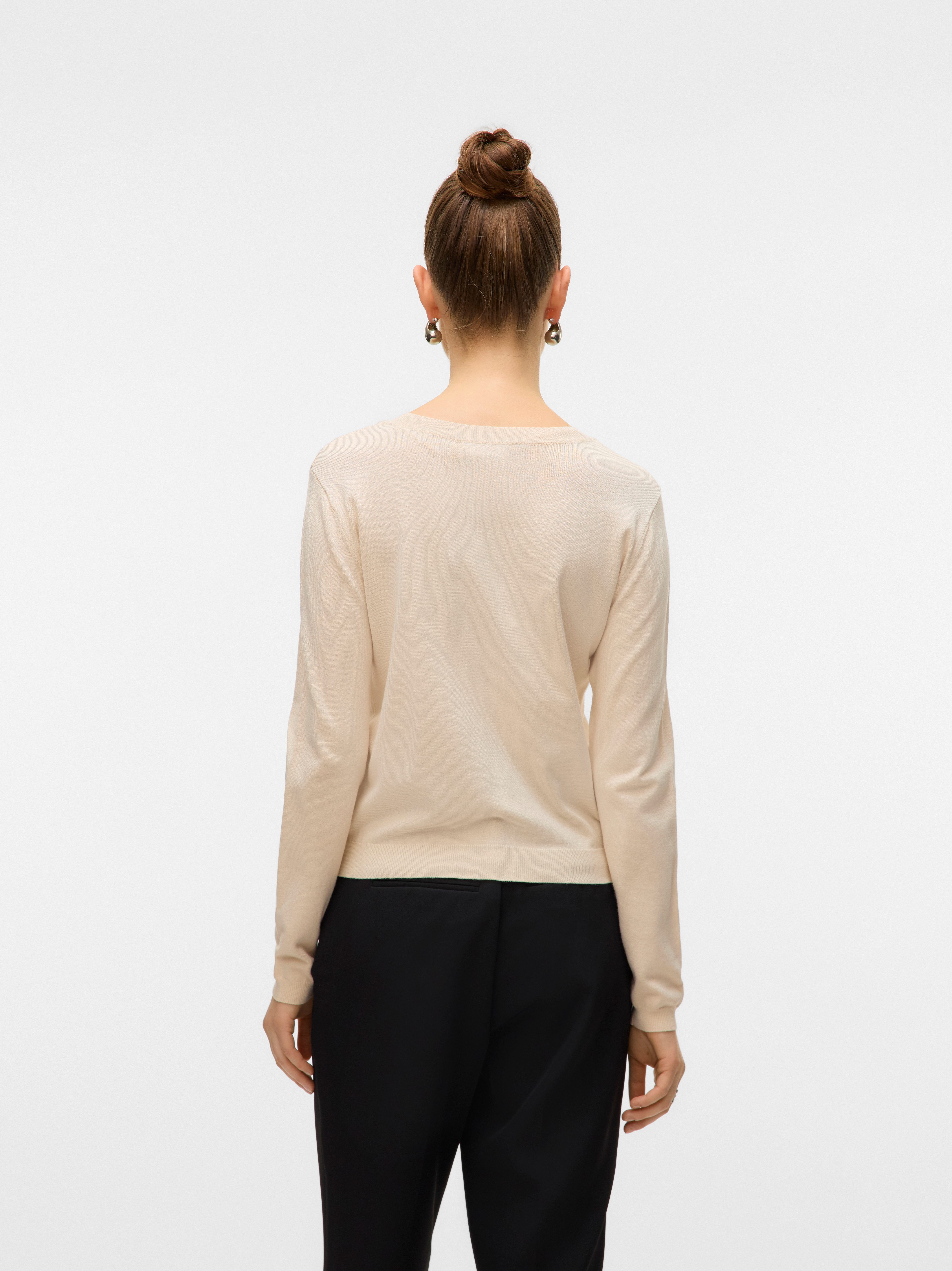 Vero Moda Rundhalspullover VMGLORY PEARL LS O-NECK PULLOVER BOO