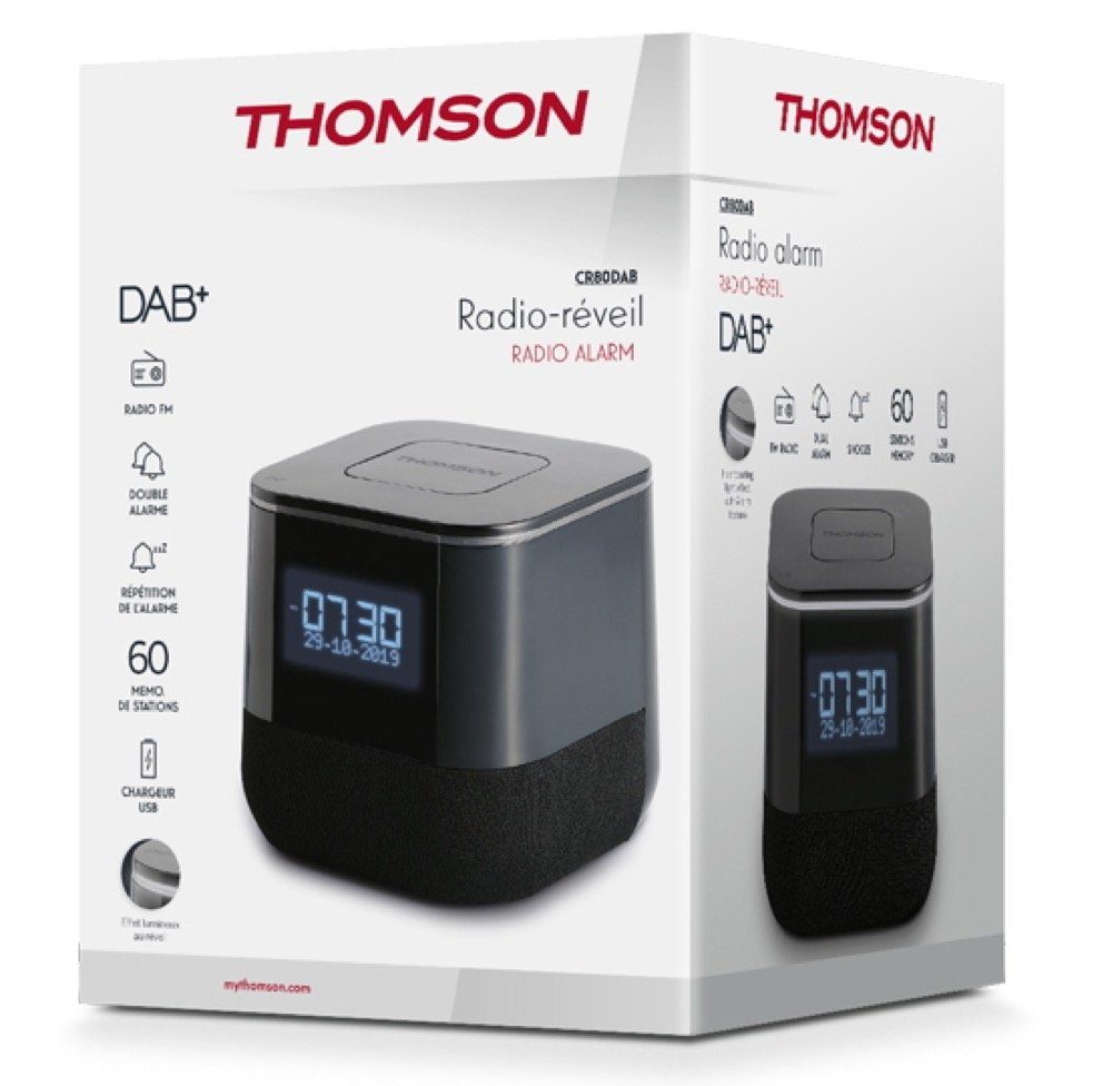 Thomson Радіо годинники Радіо годинники CR80DAB DAB+ Radio USB Ladeanschluss schwarz TH379242