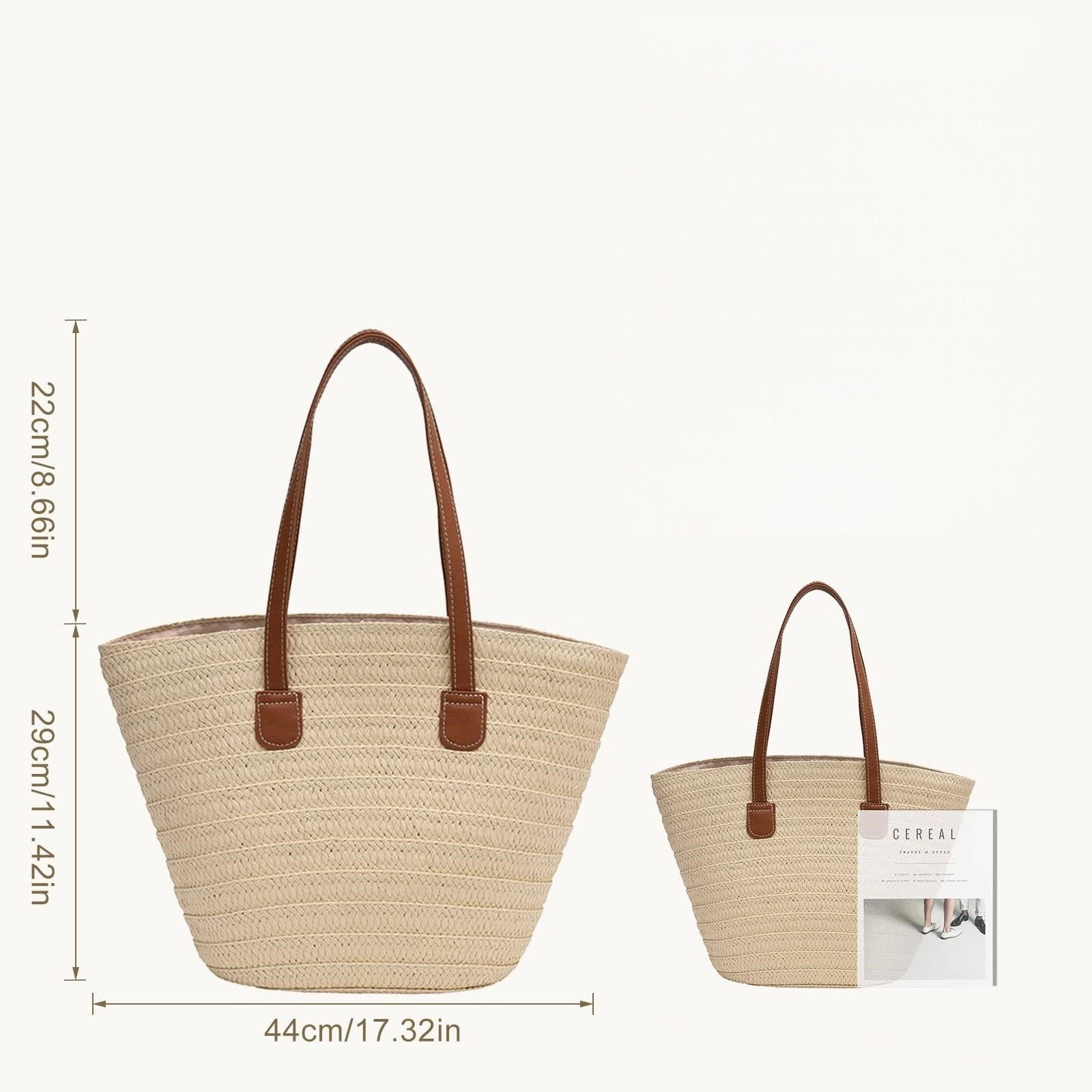 Zaewry Strandtasche Damen Böhmische Stroh Handtasche,Sommer Strandtasche Stroh Groß, für Reisen Strand