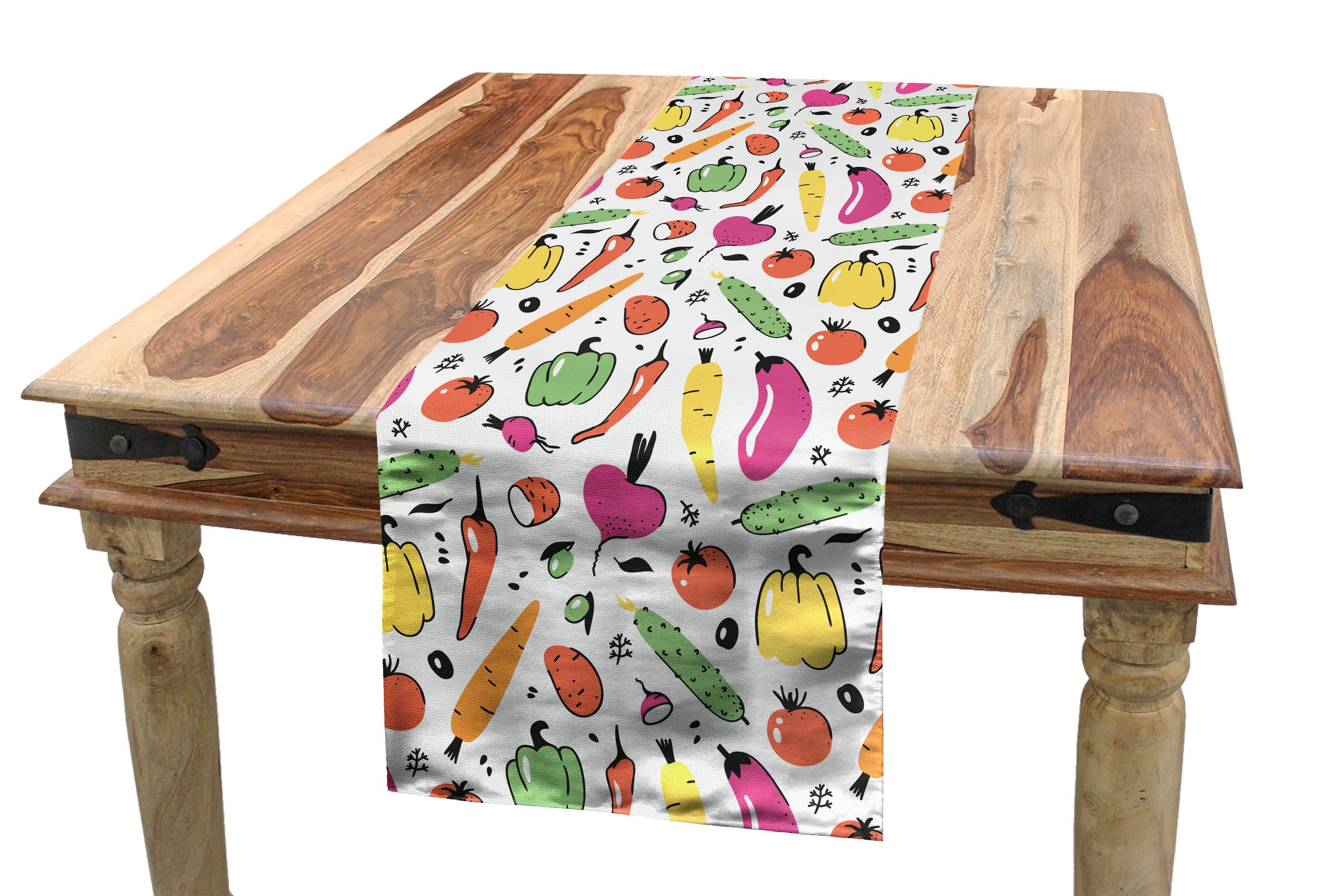 Abakuhaus Tischläufer Esszimmer Küche Rechteckiger Dekorativer Tischläufer, Gemüse Pickles und Oliven