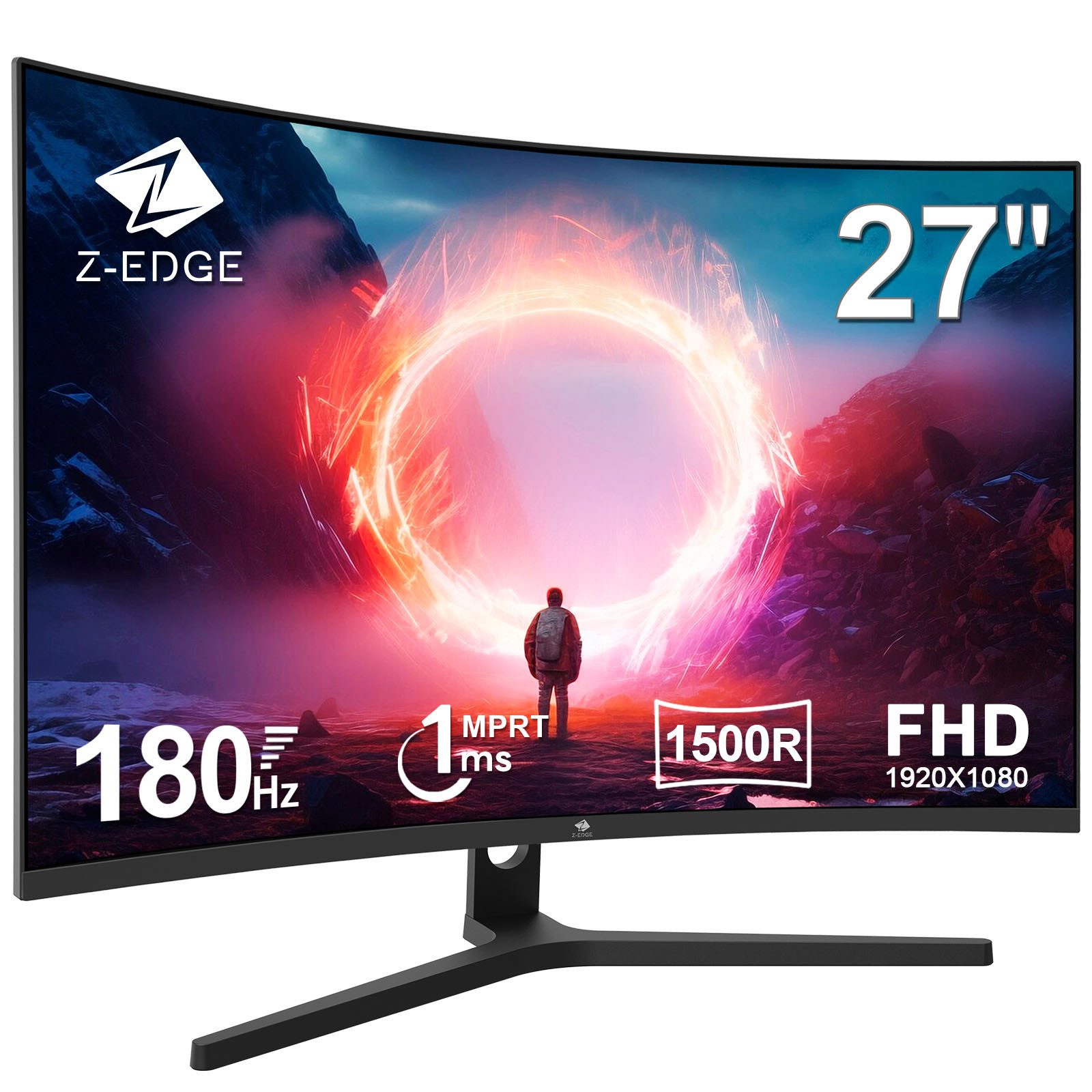 Z-EDGE LED, Curved-Gaming-Monitor (69 cm/27 ", FHD 1920x1080 px, Full HD, 1 ms Reaktionszeit, 180 Hz, LCD)