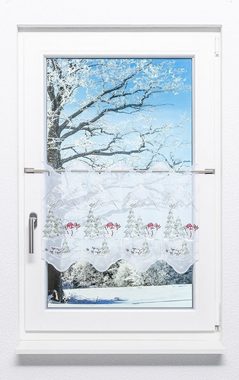 Scheibengardine Schneemann, Plauener Spitze®, (1 St), halbtransparent, HxB 40x48.6cm