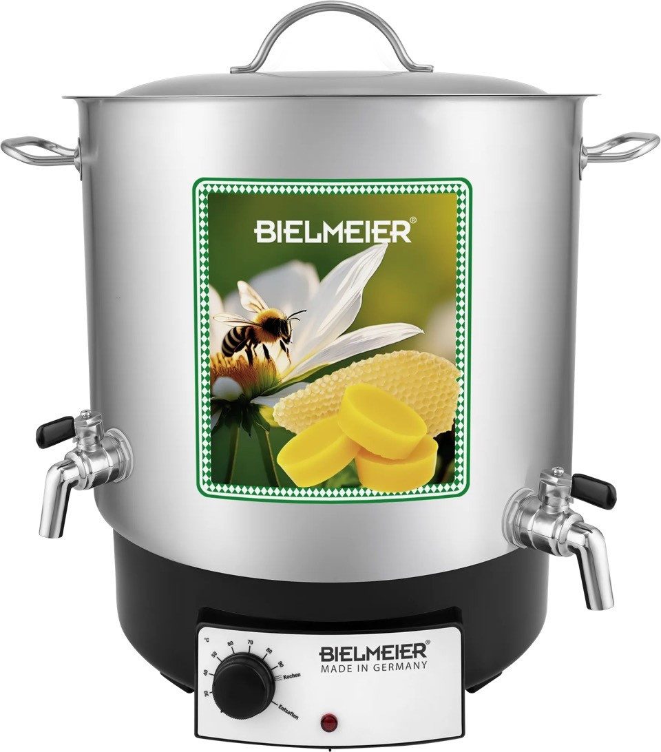 Bielmeier Einkochautomat Wachsklärer 29L Edelstahl BHG 690.6 Auslaufhähne Edelstahl 1/2" + 3/4", 1800 W, (B690600) Made in Germany