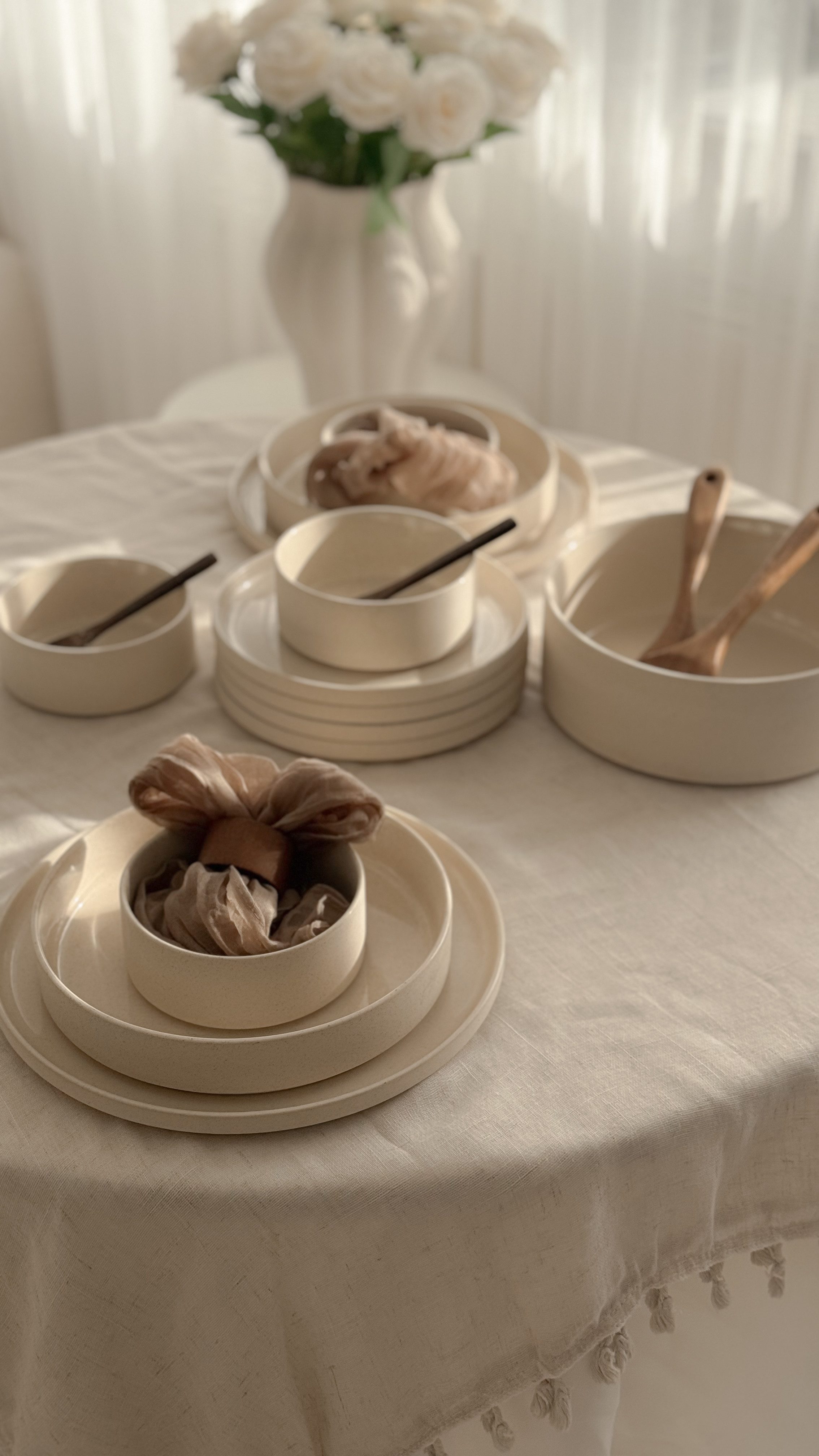 EKA Geschirr-Set Granit Beige Teller-Set (25-tlg), Steingut, Essgeschirr, Essservice