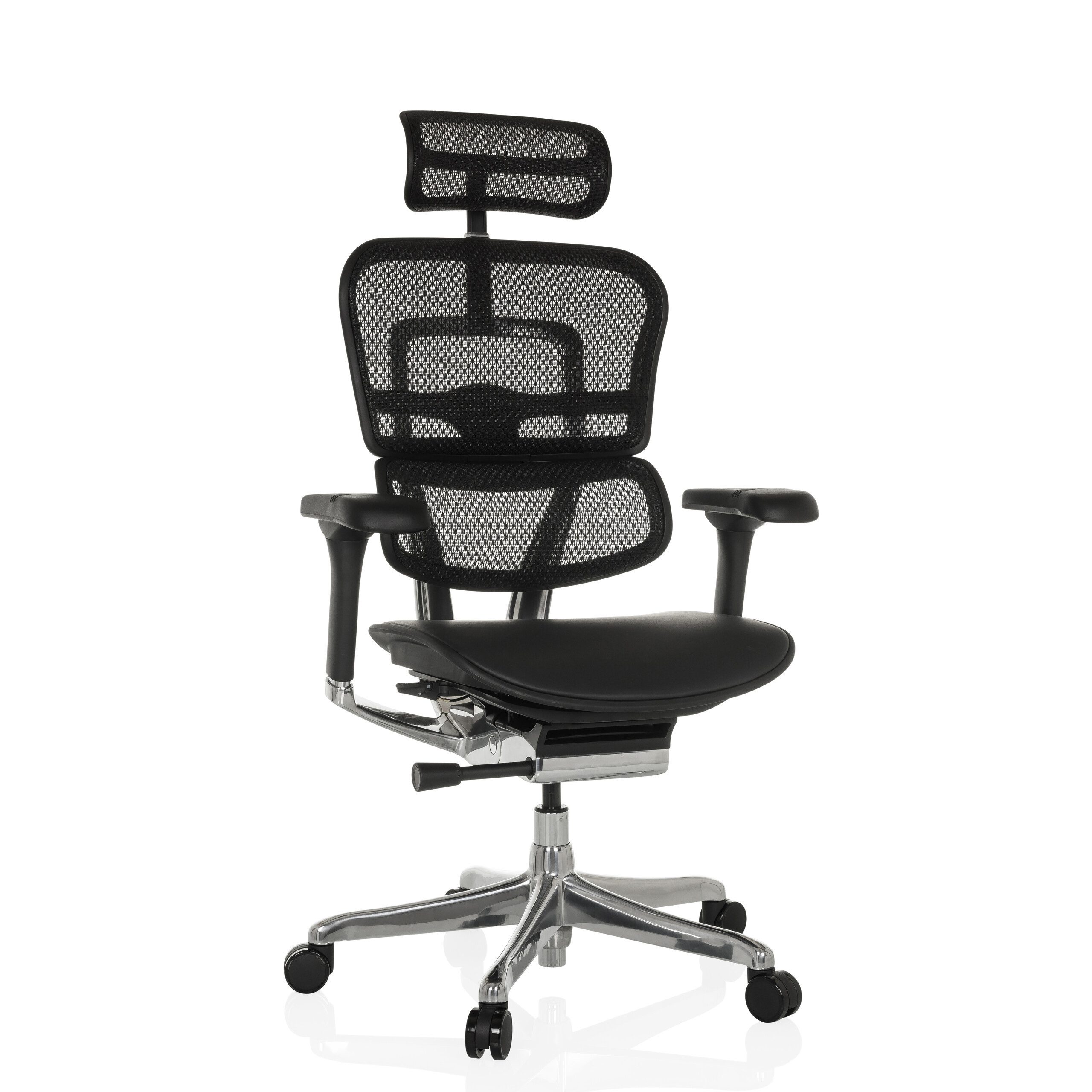 hjh OFFICE Drehstuhl Luxus Chefsessel ERGOHUMAN GEN2 Leder/Netzstoff (1 St), Profi Bürostuhl Schreibtischstuhl ergonomisch