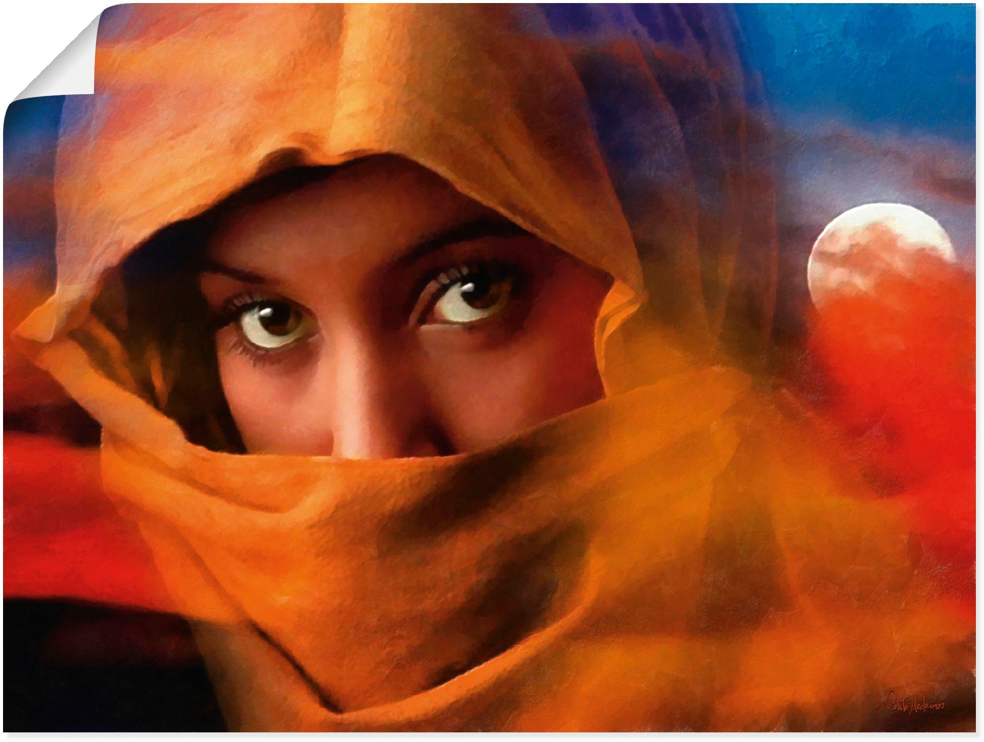 Poster Wandbild Augen, Frauen von (1 Mädchen Wandaufkleber oder Leinwandbild, Alubild, Muslimische als Größen in St), versch. Artland Bilder