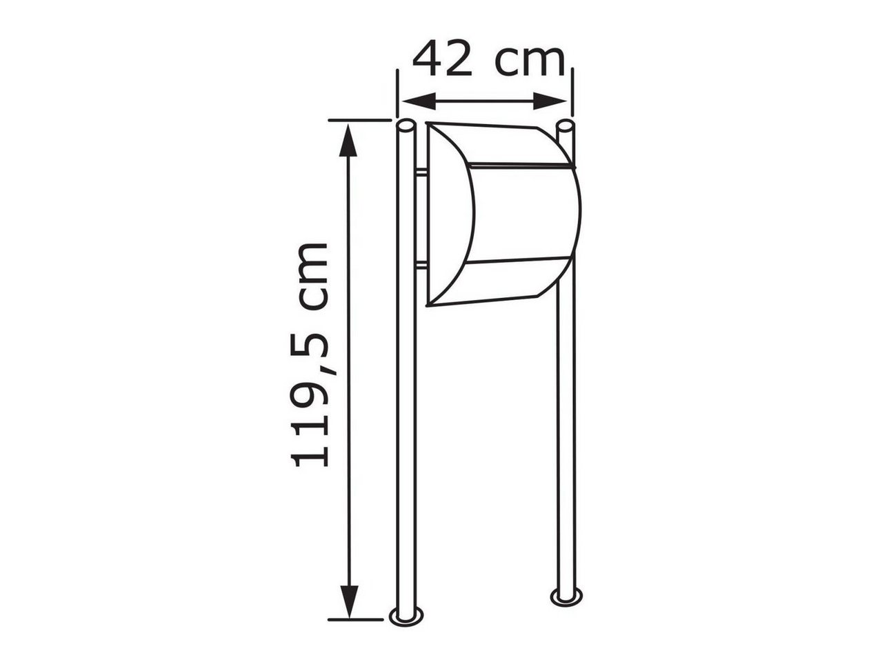Thumbnail - Bravios Briefkasten Standbriefkasten Jumbo Rost mit Edelstahlklappe