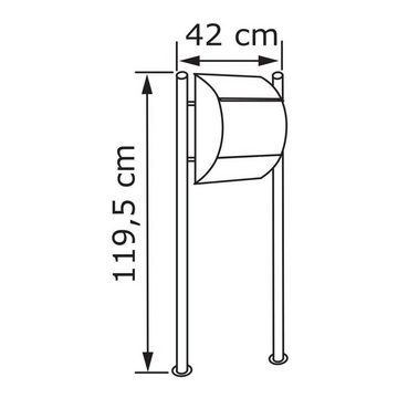 Bravios Briefkasten Standbriefkasten Jumbo Schwarz