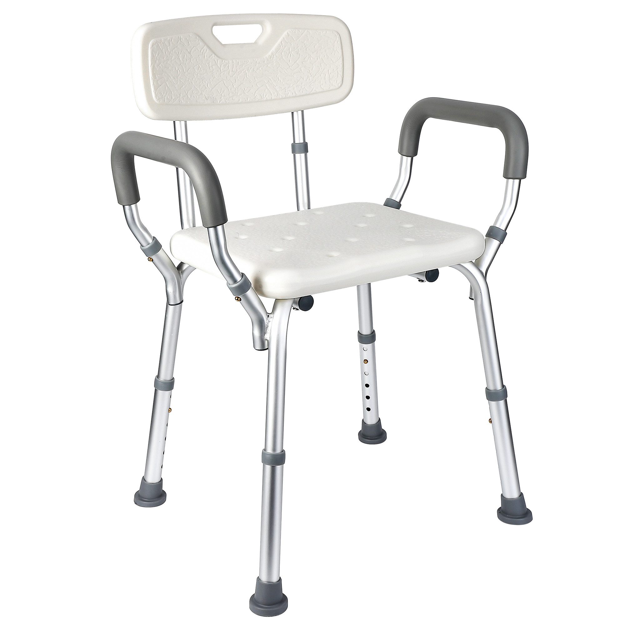 GarveeMore Duschstuhl Duschhocker mit Lehne höhenverstellbar 68-80cm Badhocker