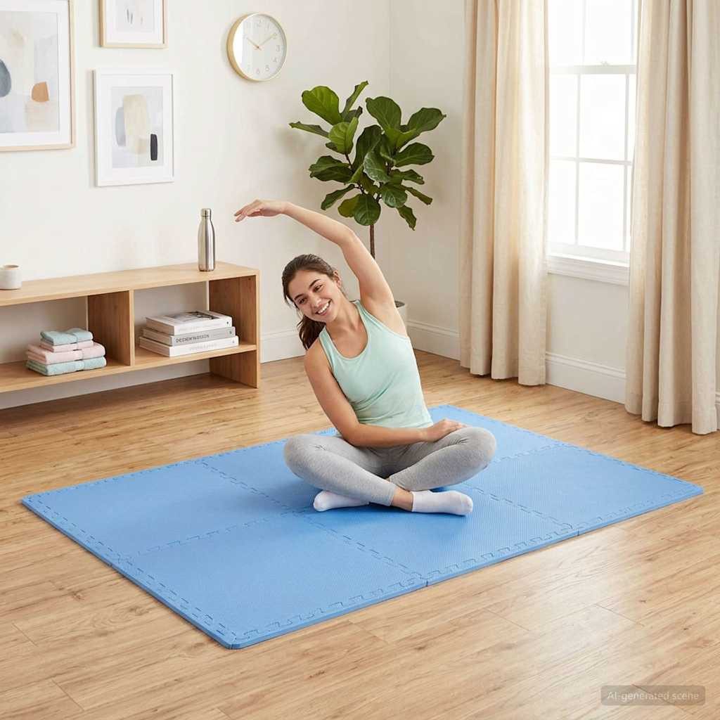 vidaXL Bodenmatte Bodenmatten 6 Stk. 2,16 m² EVA-Schaumstoff Blau