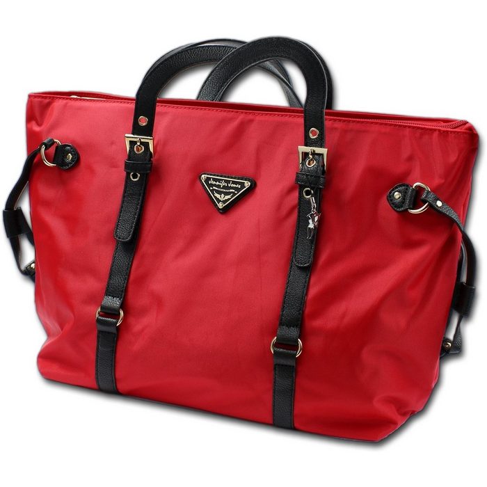Jennifer Jones Shopper Jennifer Jones Nylon Tasche Damen Damen Tasche aus Nylon Größe ca. 45cm in rot